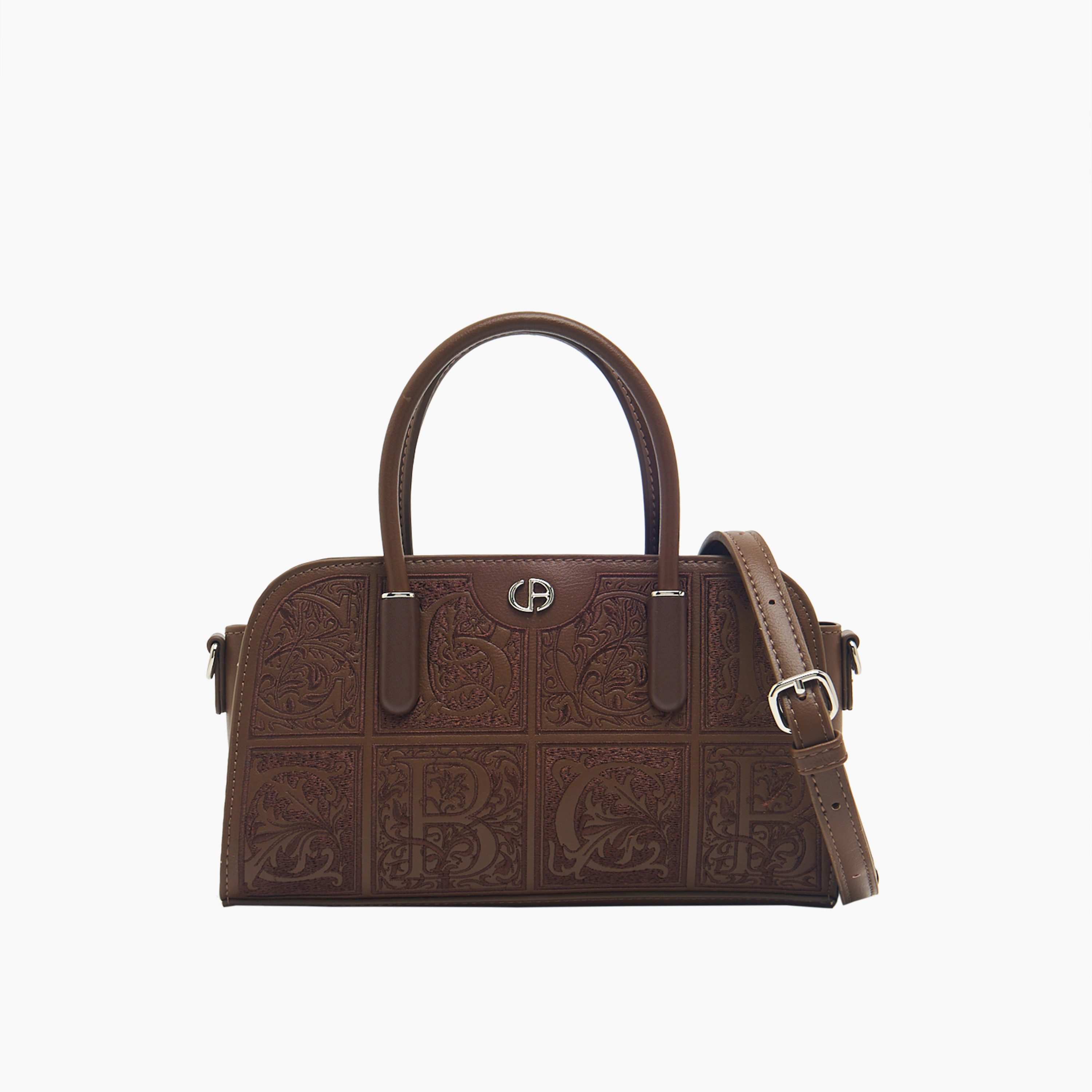 Chrisbella Embossed Tote Bag with Detachable Strap-women-bagsandwallets-handbags-image-1