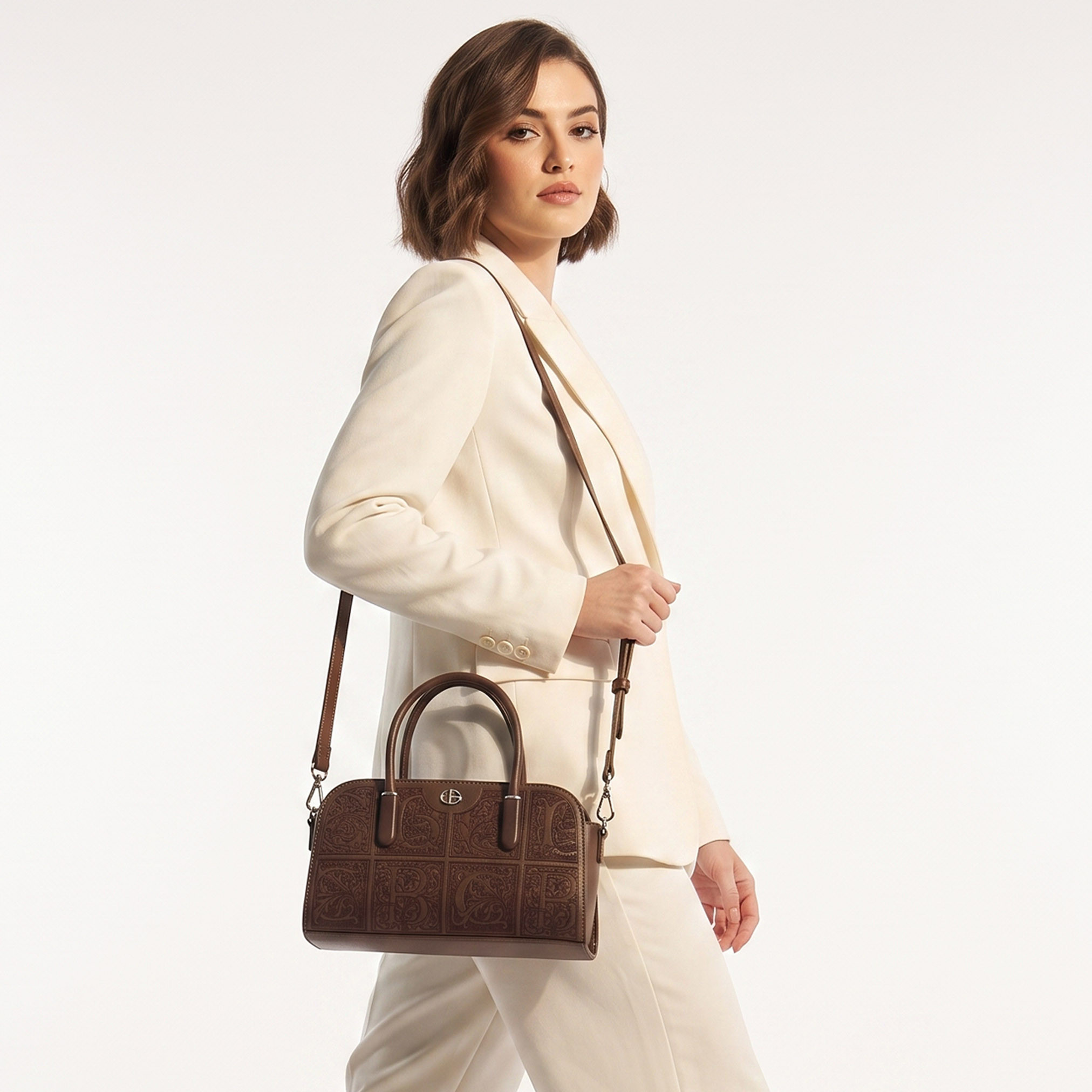 Chrisbella Embossed Tote Bag with Detachable Strap-women-bagsandwallets-handbags-image-2