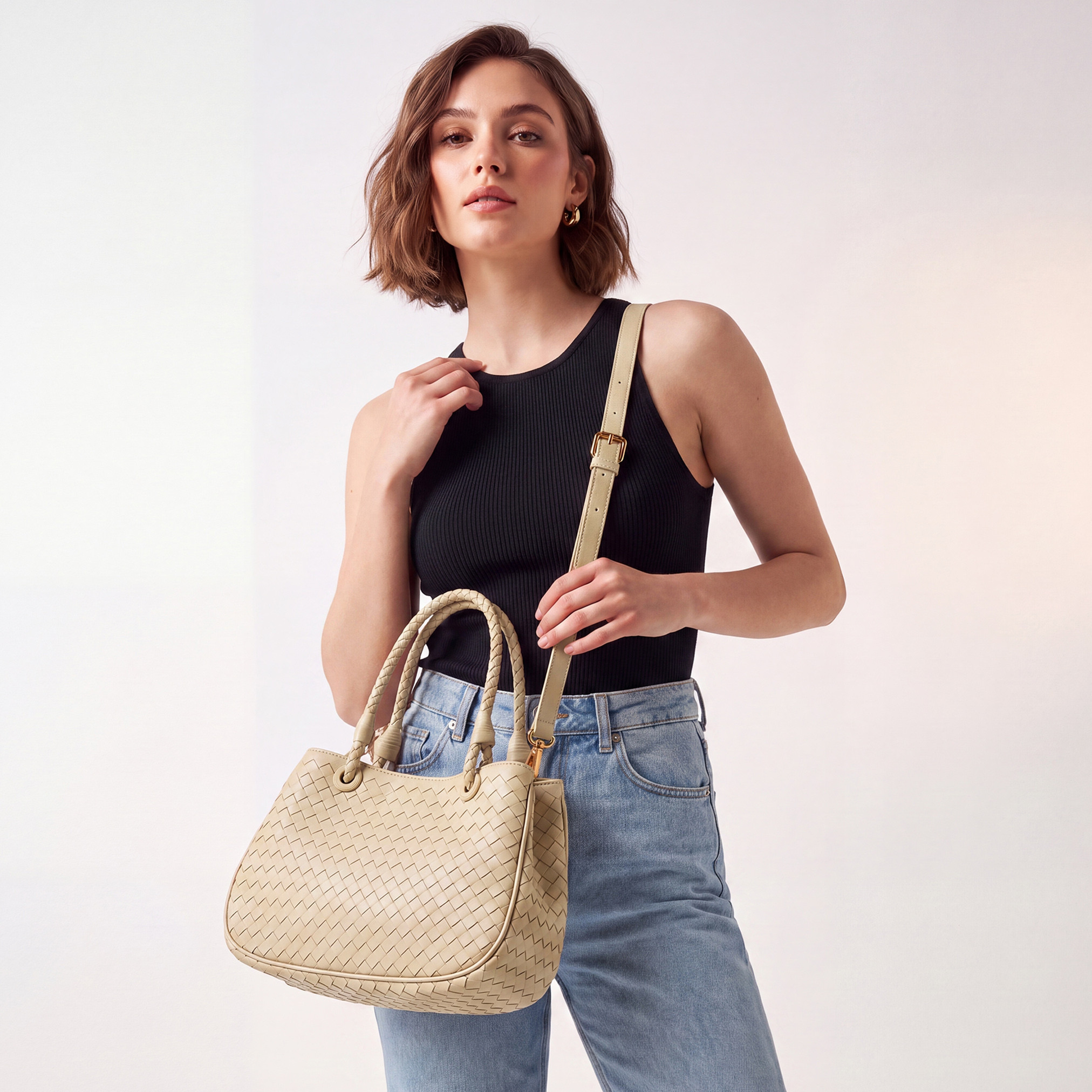 شنطة توت منسوجة بحزام قابل للفصل من كريسبيلا-women-bagsandwallets-handbags-image-2