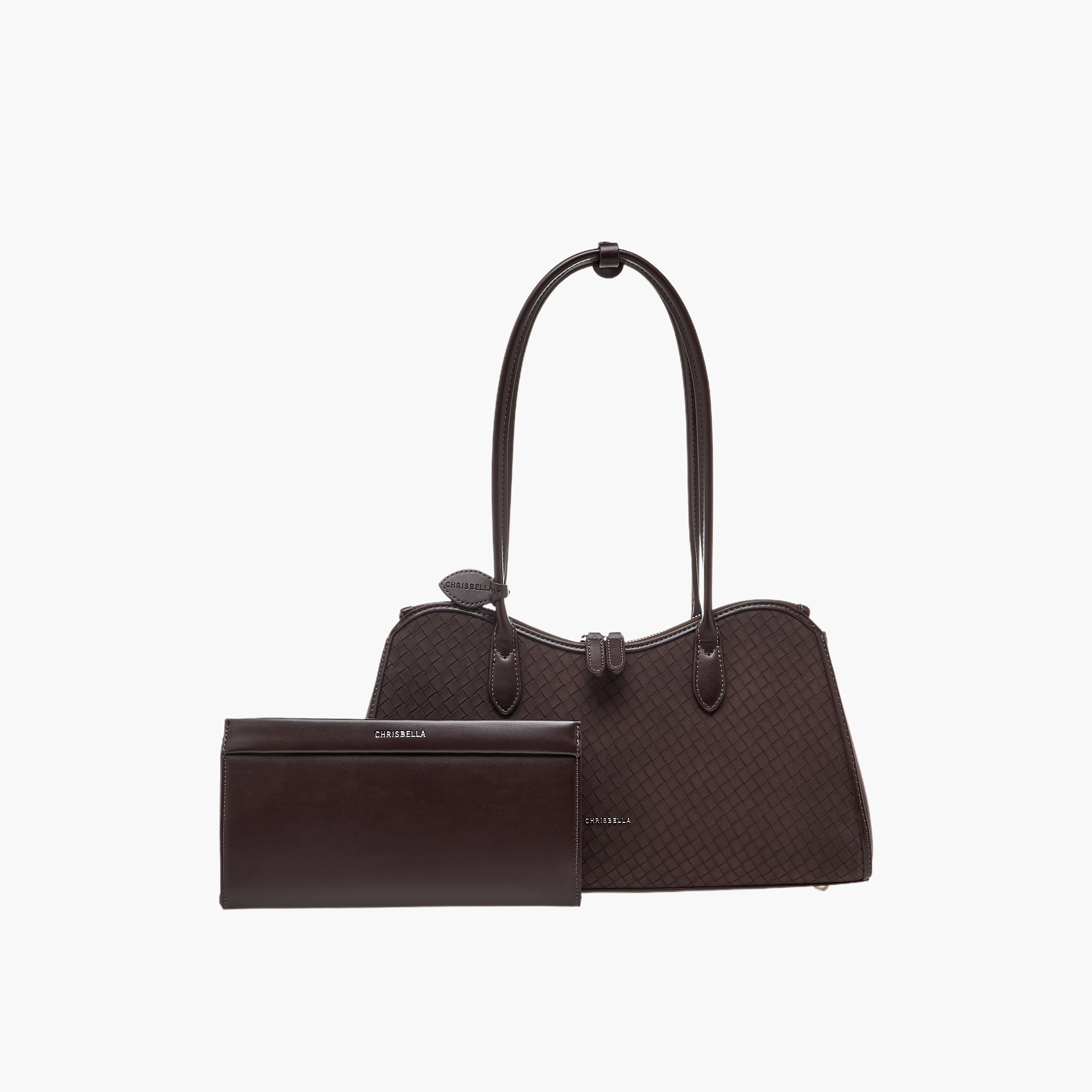 شنطة توتي بارزة الملمس مع محفظة من كريسبيلا-women-bagsandwallets-handbags-image-49