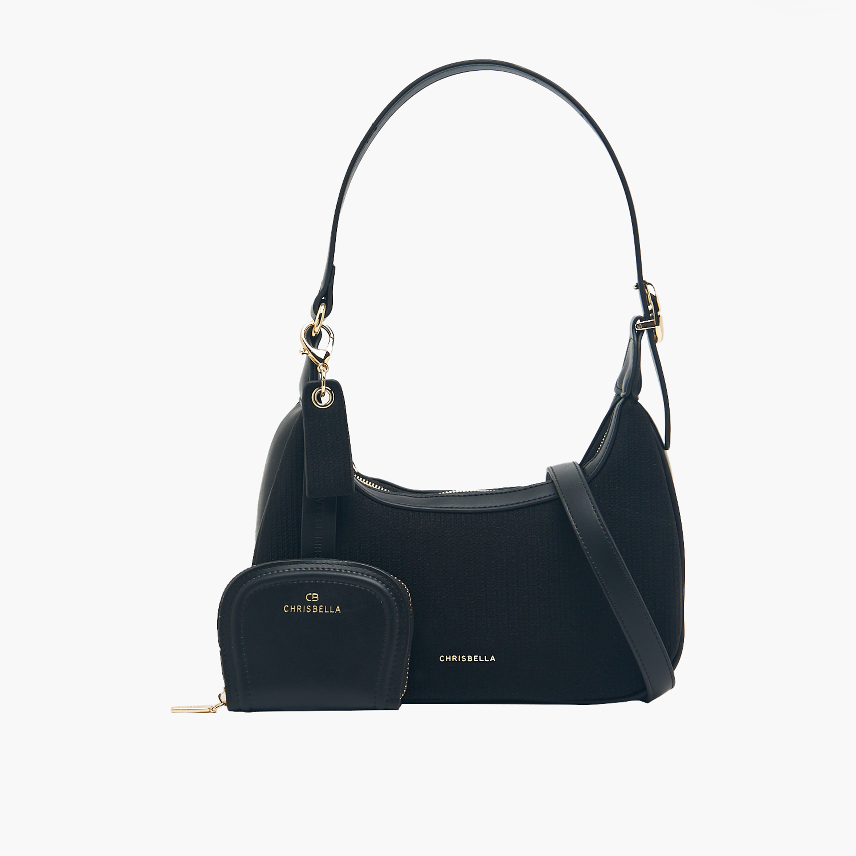 شنطة باجيت بارزة الملمس مع محفظة من كريسبيلا-women-bagsandwallets-handbags-image-1