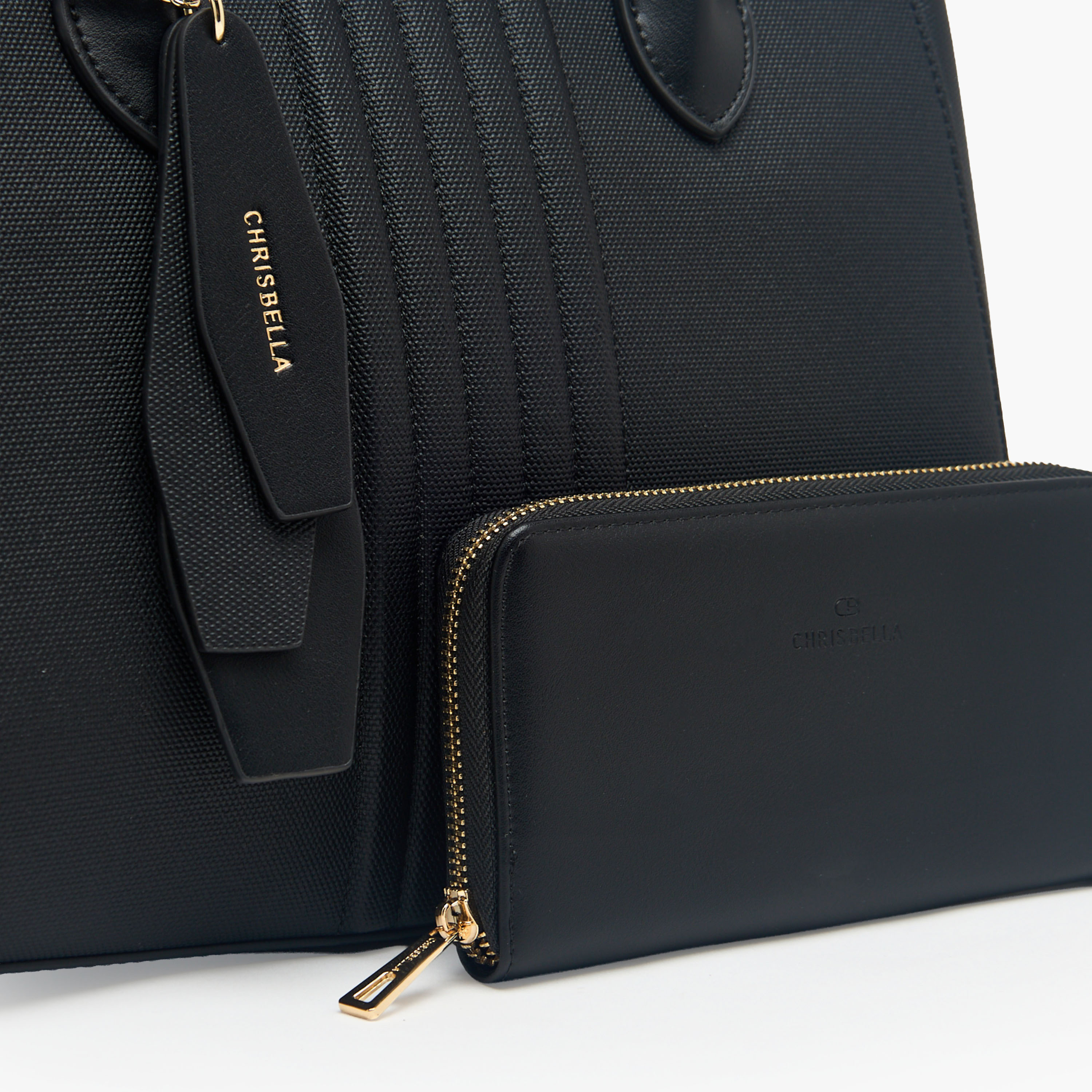 Chrisbella Textured Tote Bag with Zip Around Wallet-women-bagsandwallets-handbags-image-7