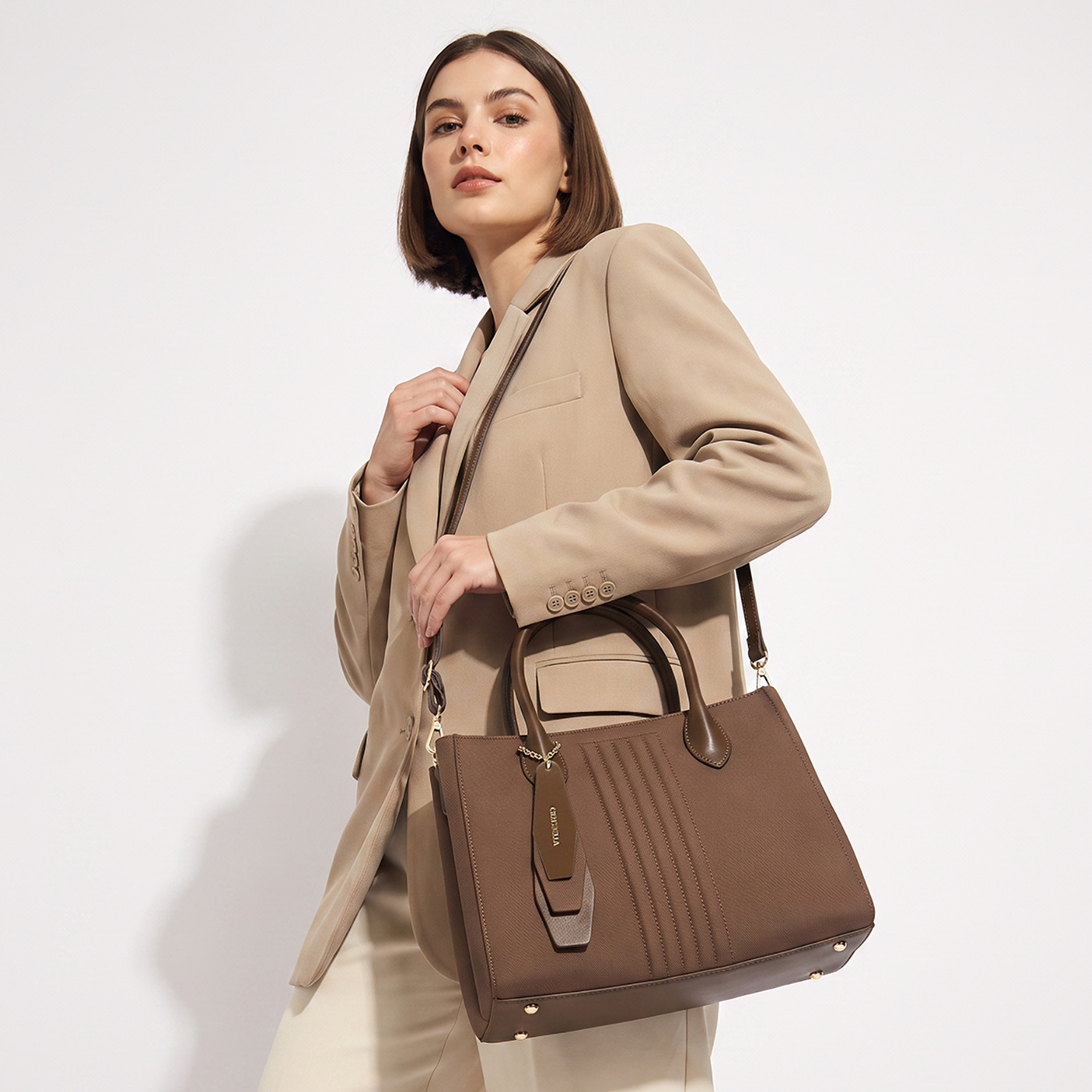 Chrisbella Textured Tote Bag with Zip Around Wallet-women-bagsandwallets-handbags-image-2