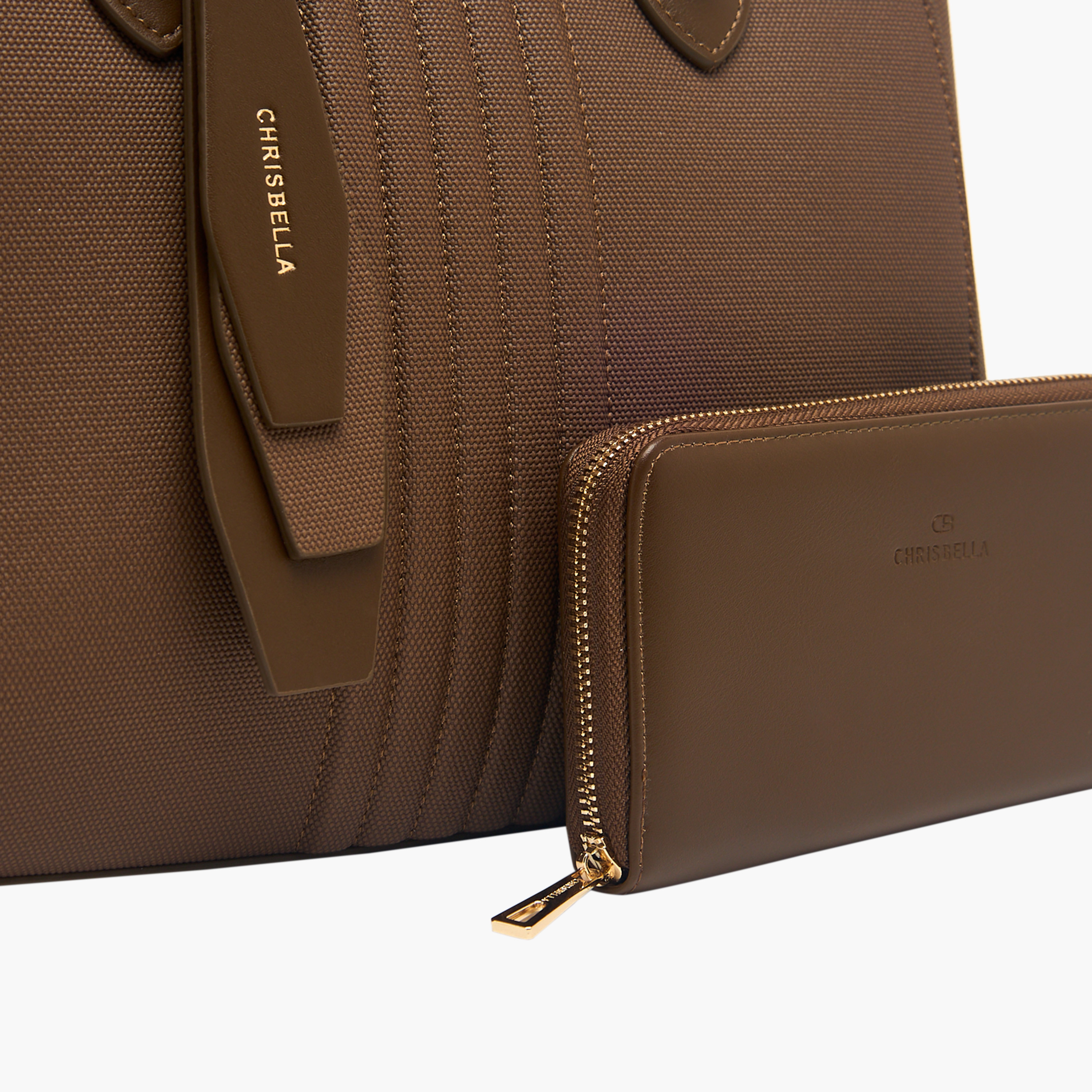 Chrisbella Textured Tote Bag with Zip Around Wallet-women-bagsandwallets-handbags-image-6