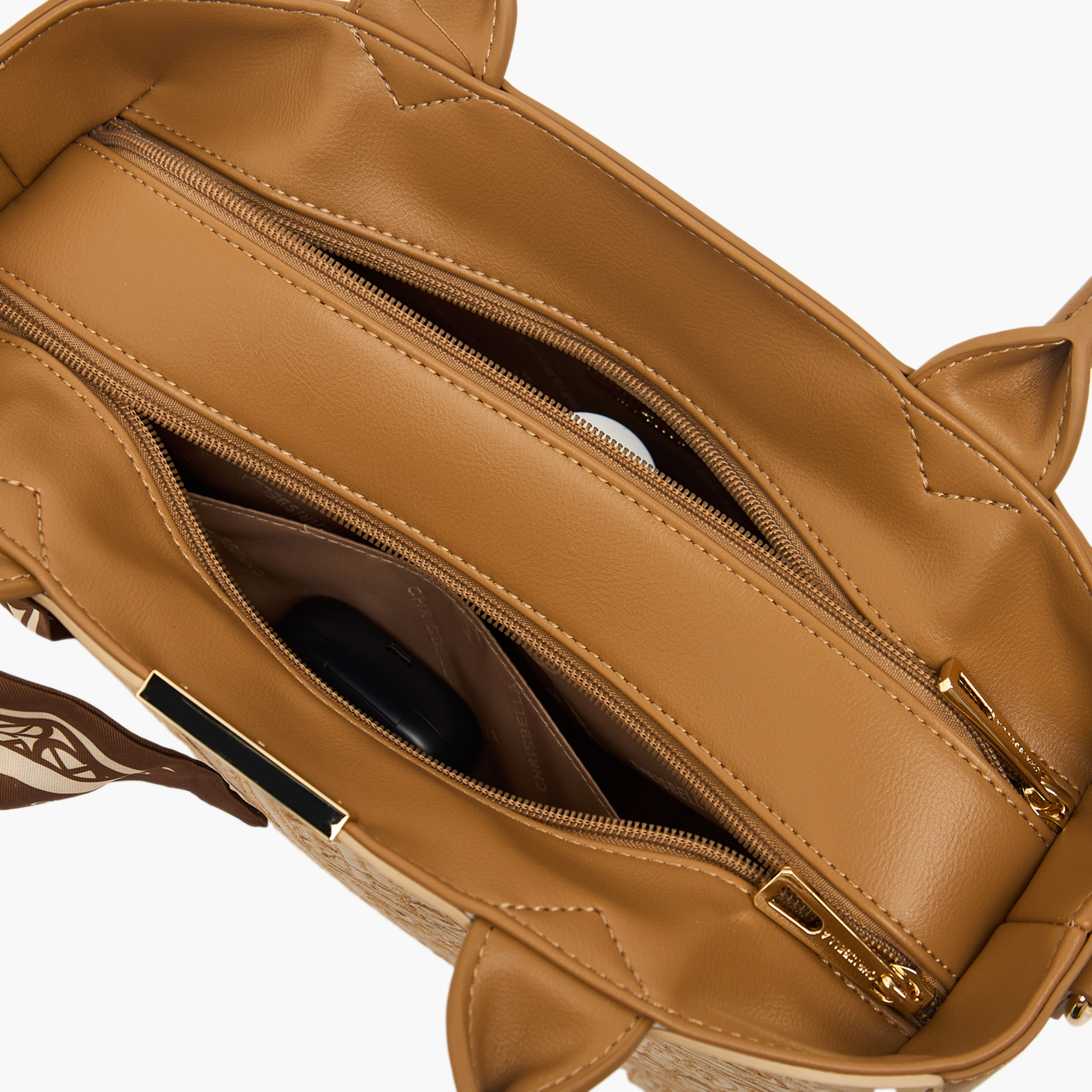 شنطة توتي منقوشة مع محفظة بسحاب إغلاق دائري من كريسبيلا-women-bagsandwallets-handbags-image-22