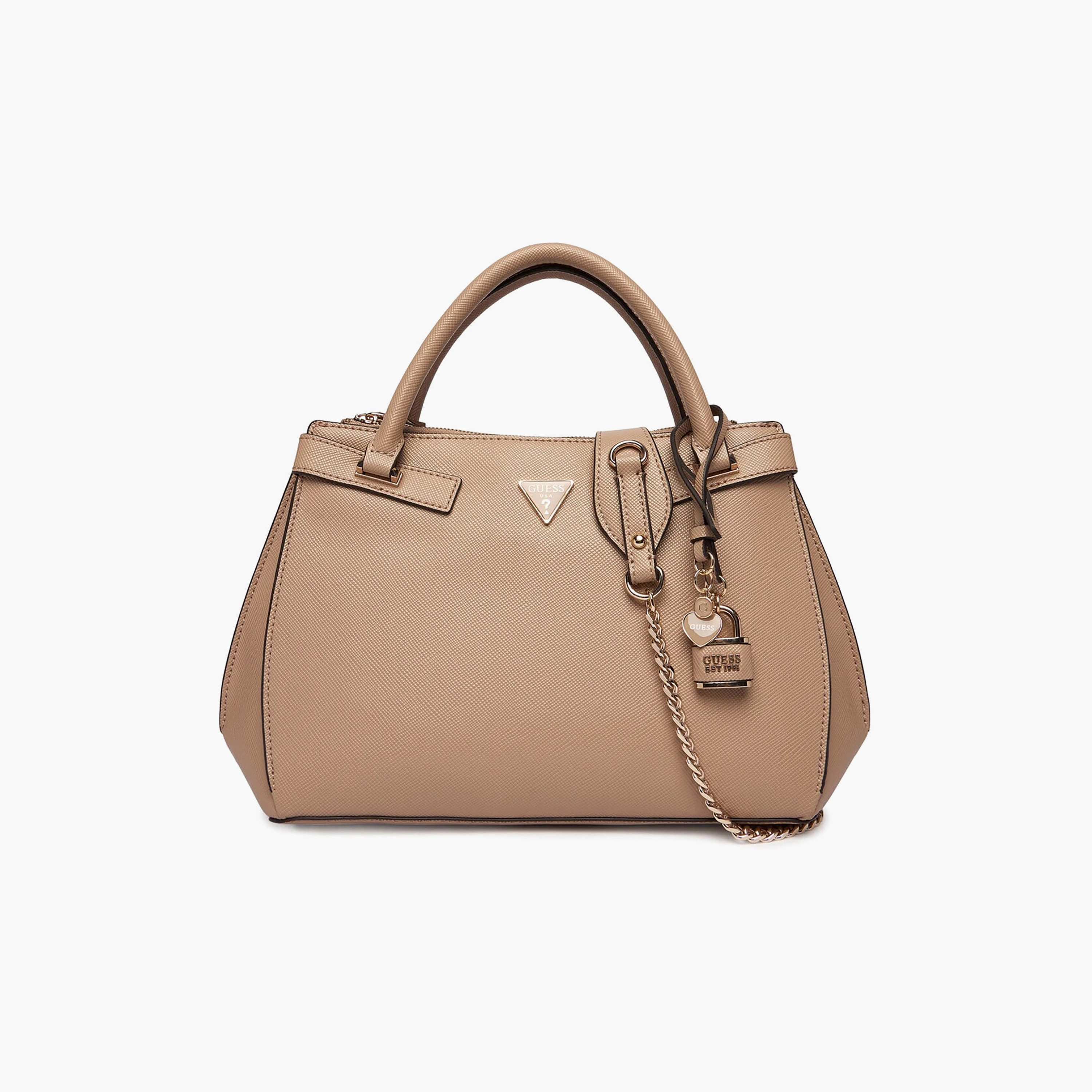 حقيبة كتف Guess Serenova سادة بمقبضين وسحاب إغلاق وحزام قابل للفصل-women-bagsandwallets-handbags-image-1