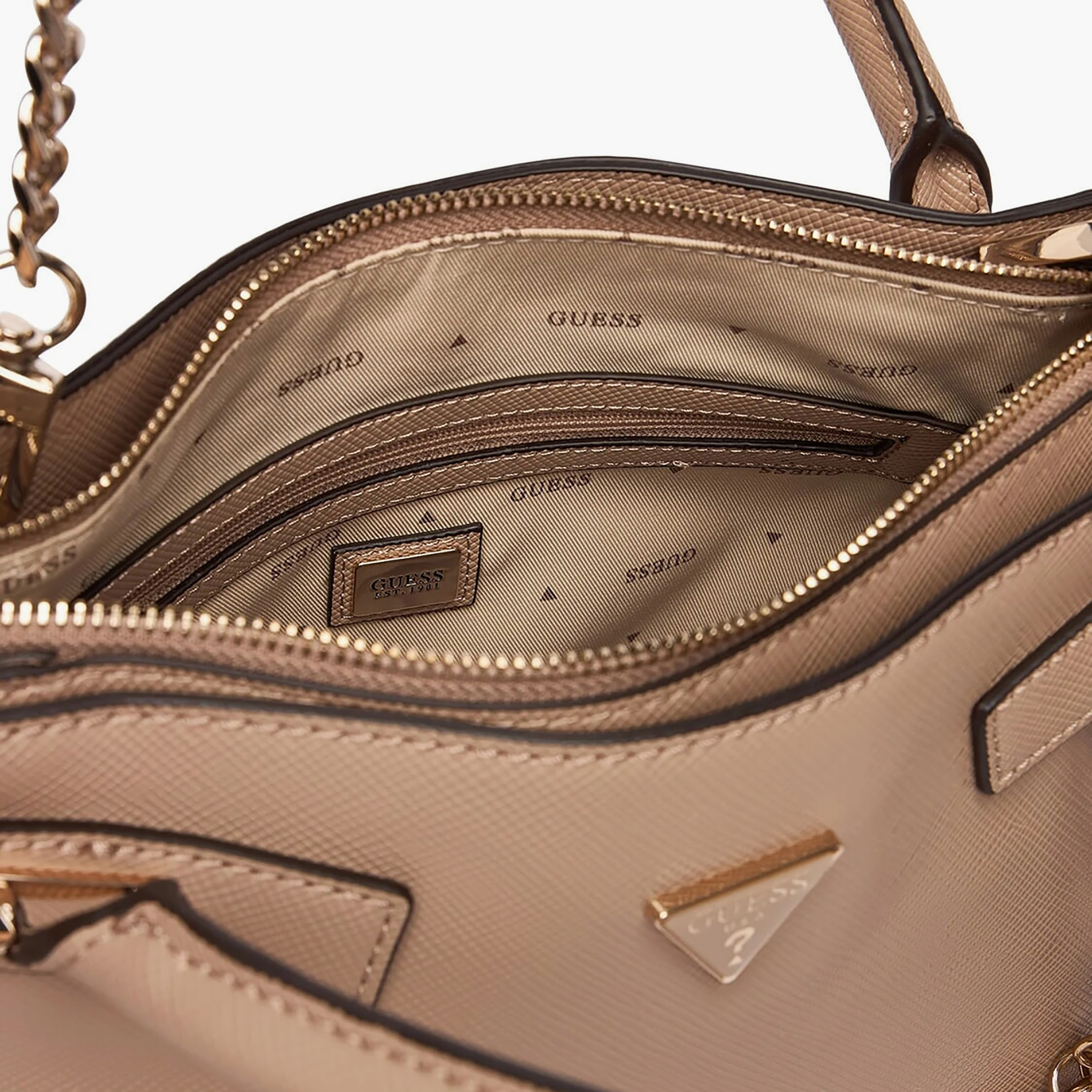 حقيبة كتف Guess Serenova سادة بمقبضين وسحاب إغلاق وحزام قابل للفصل-women-bagsandwallets-handbags-image-3