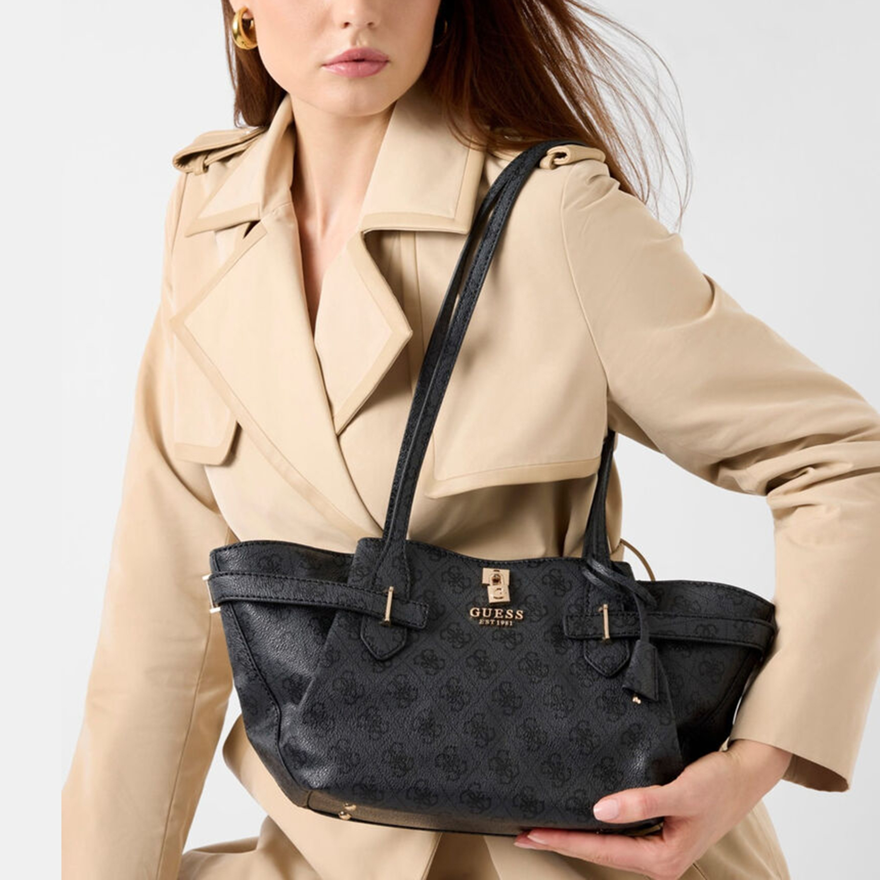 Guess Yesba Printed Double Handle Shoulder Bag with Zipper Closure-women-bagsandwallets-handbags-image-7