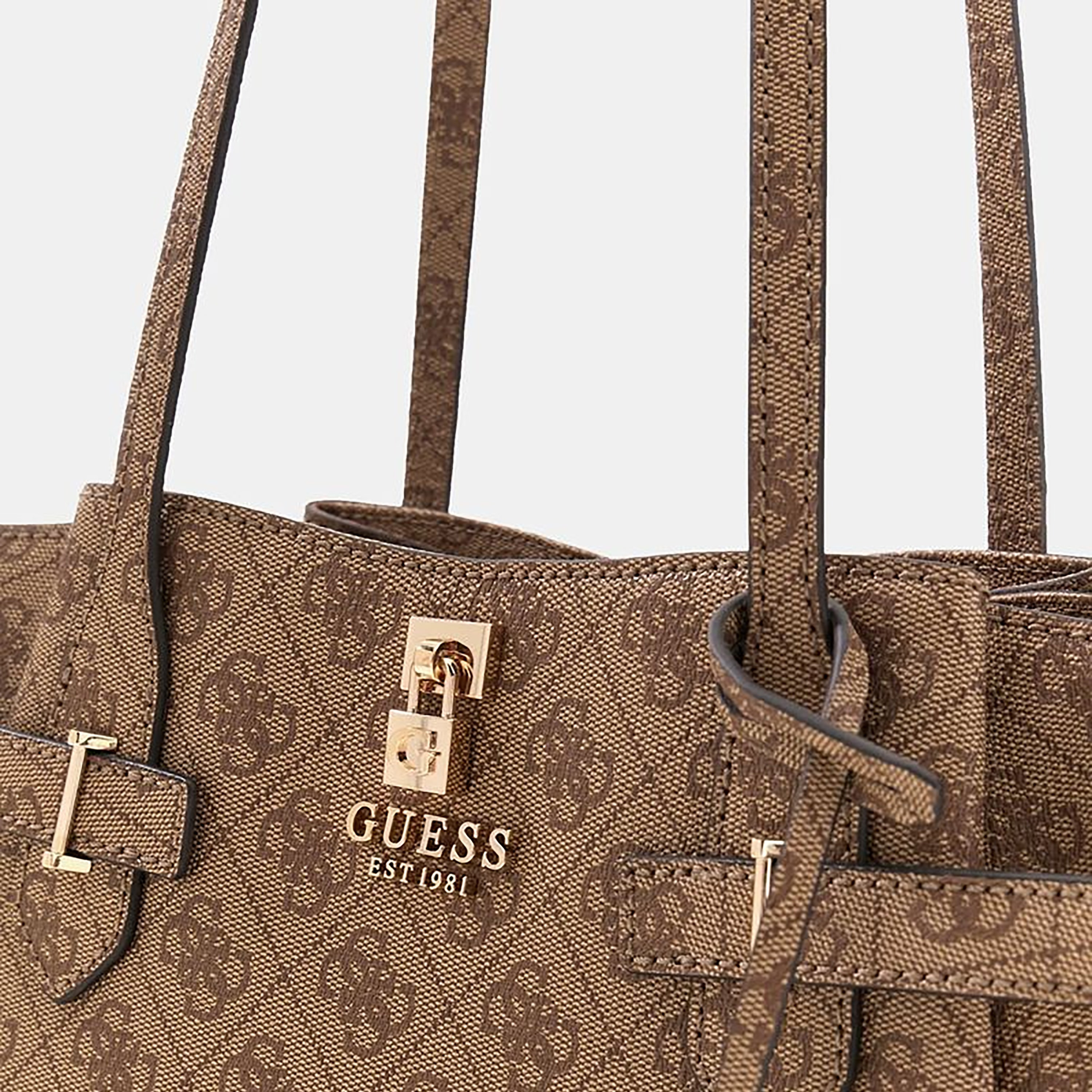 Guess Yesba Printed Double Handle Shoulder Bag with Zipper Closure-women-bagsandwallets-handbags-image-4