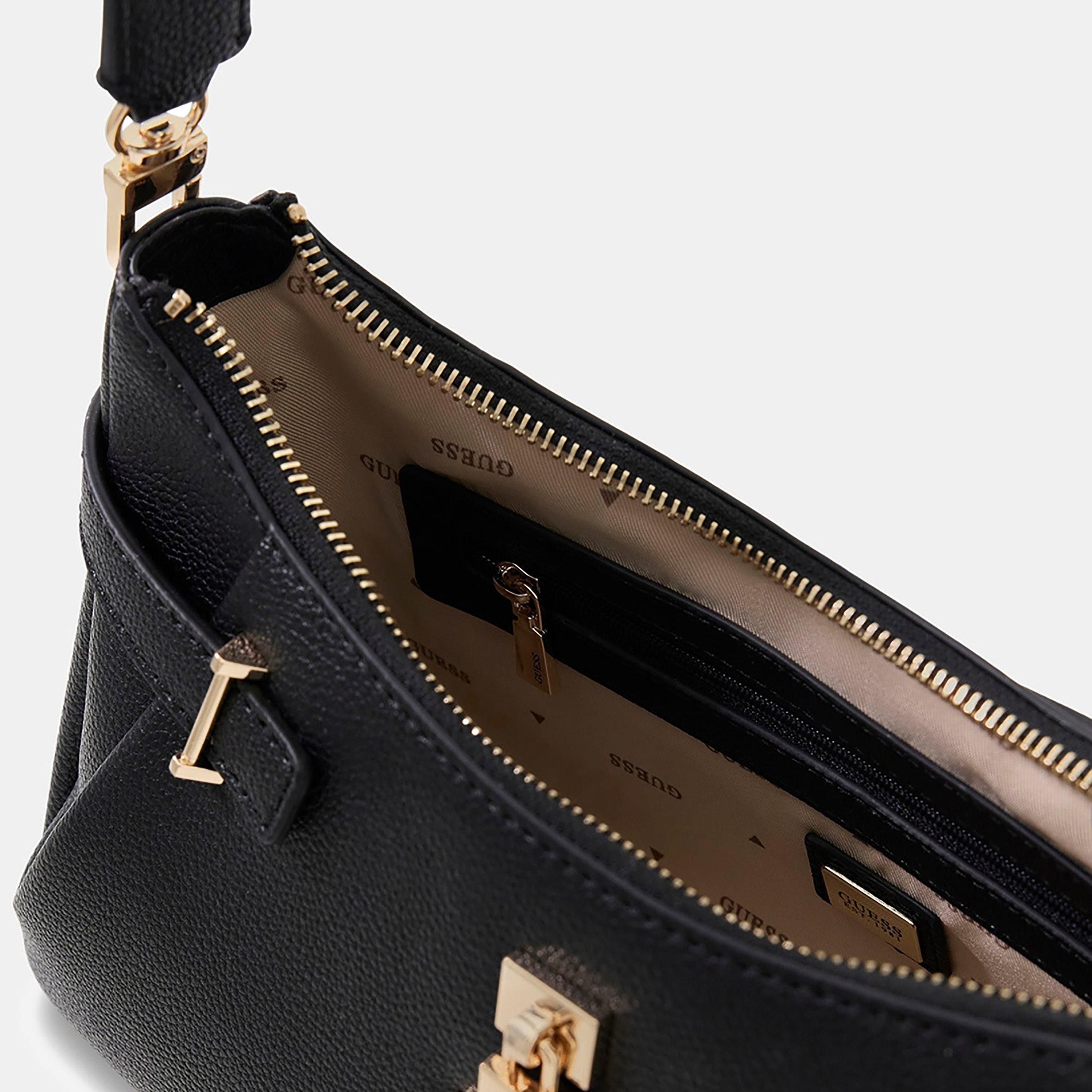 Guess Yesba Textured Shoulder Bag with Zipper Closure & Detachable Strap-women-bagsandwallets-handbags-image-3