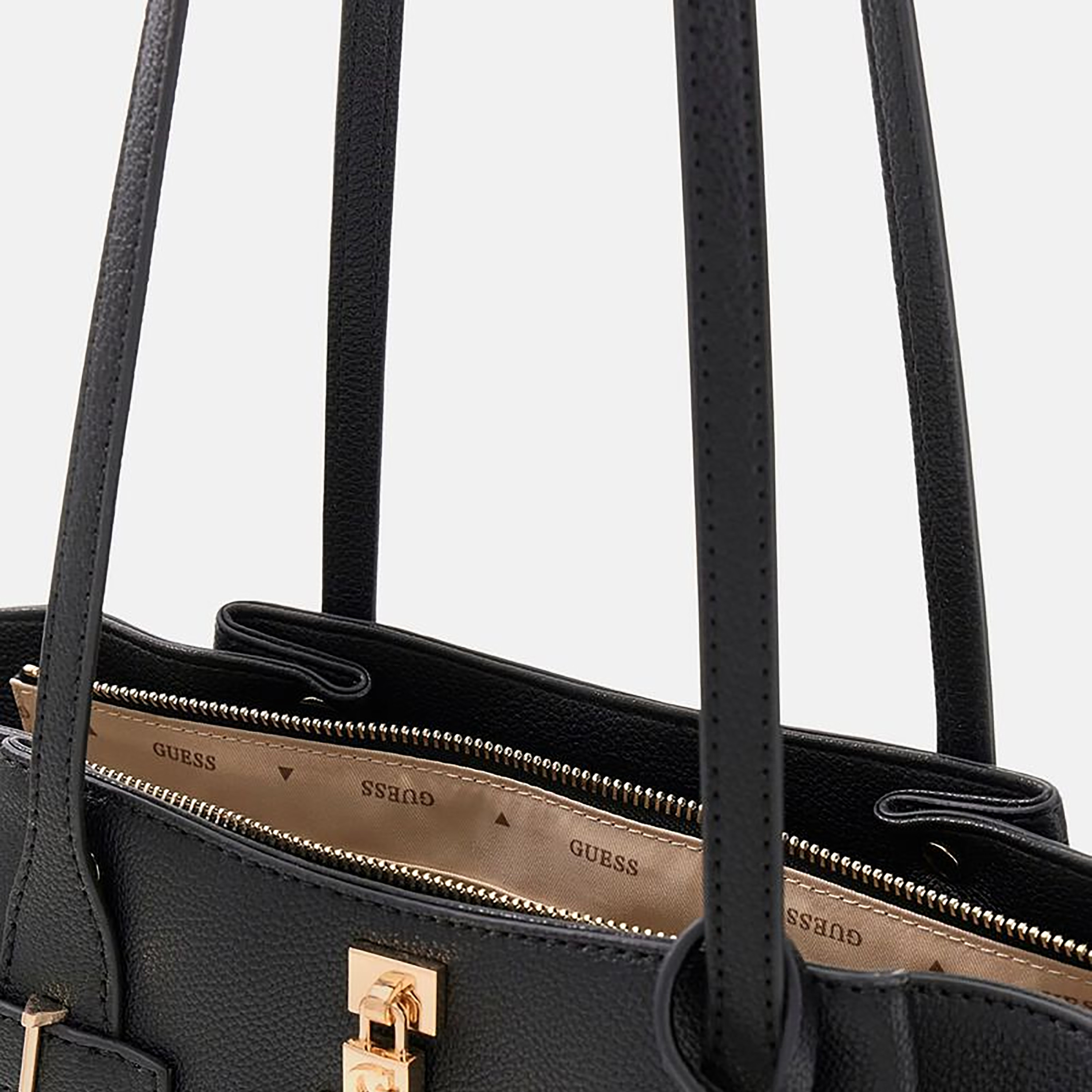 Guess Yesba Plain Double Handle Shoulder Bag with Zipper Closure-women-bagsandwallets-handbags-image-3