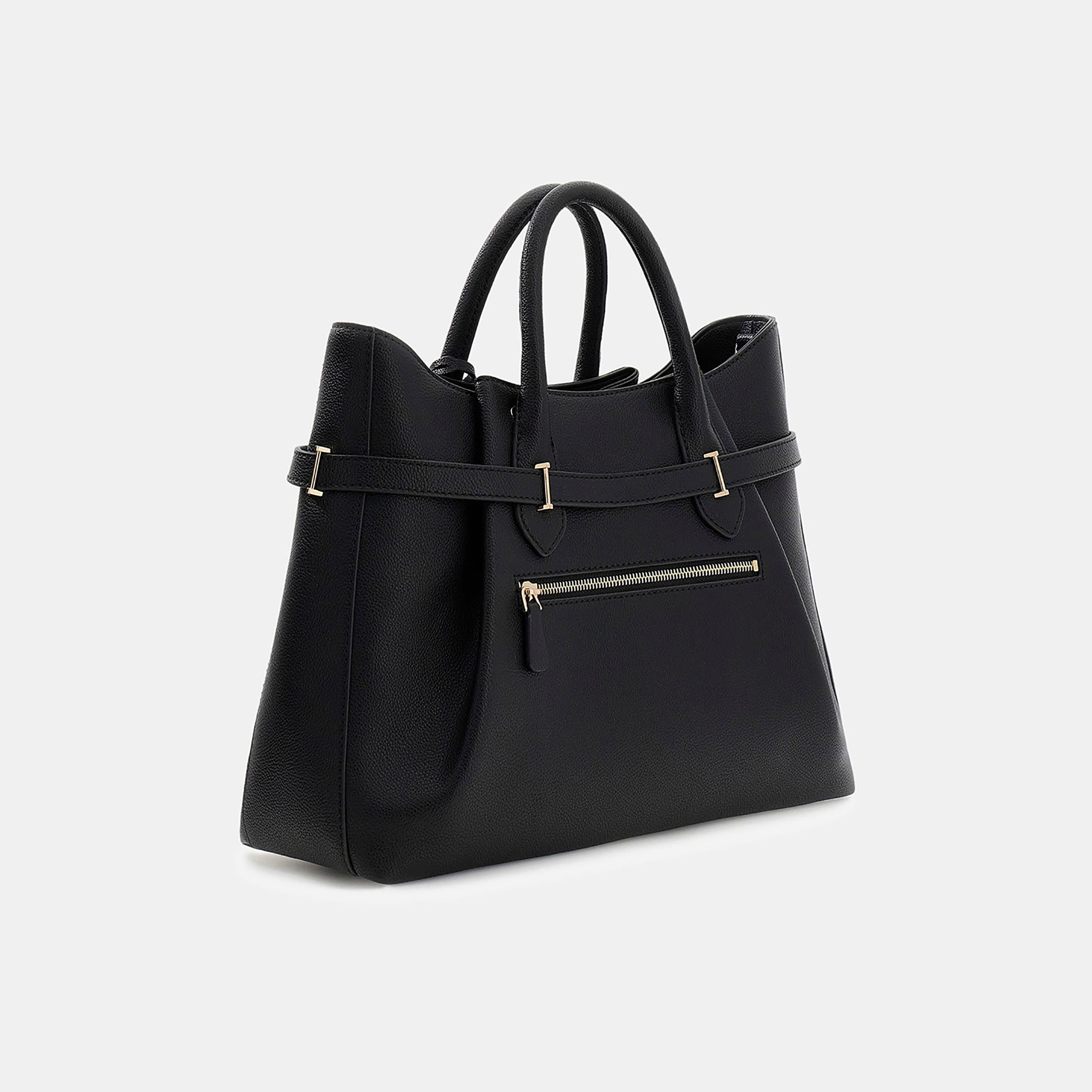 Guess Yesba Plain Double Handle Satchel Bag with Zipper Closure & Detachable Strap-women-bagsandwallets-handbags-image-2