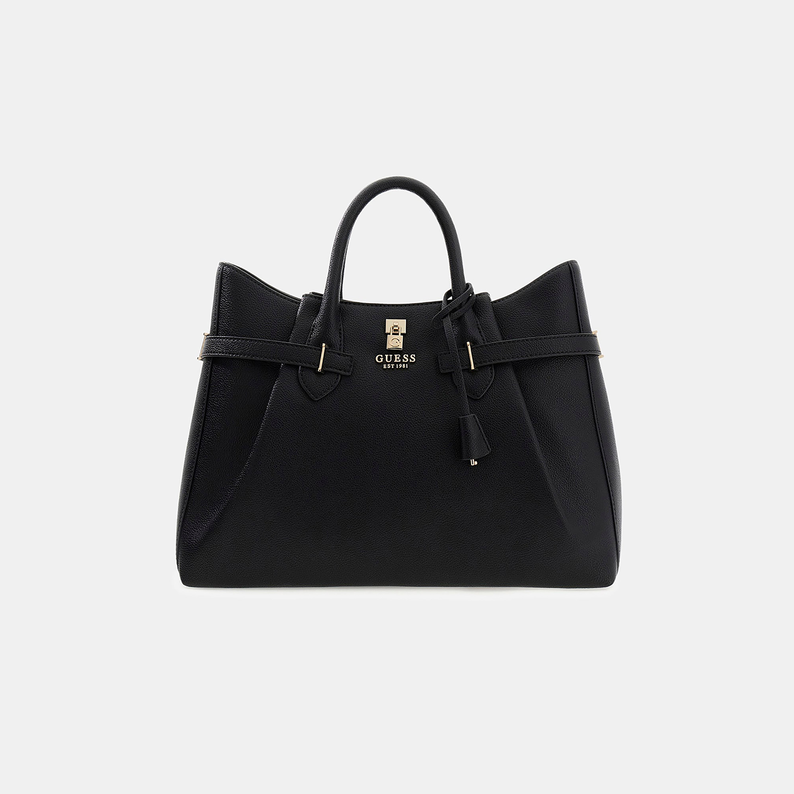 Guess Yesba Plain Double Handle Satchel Bag with Zipper Closure & Detachable Strap-women-bagsandwallets-handbags-image-4