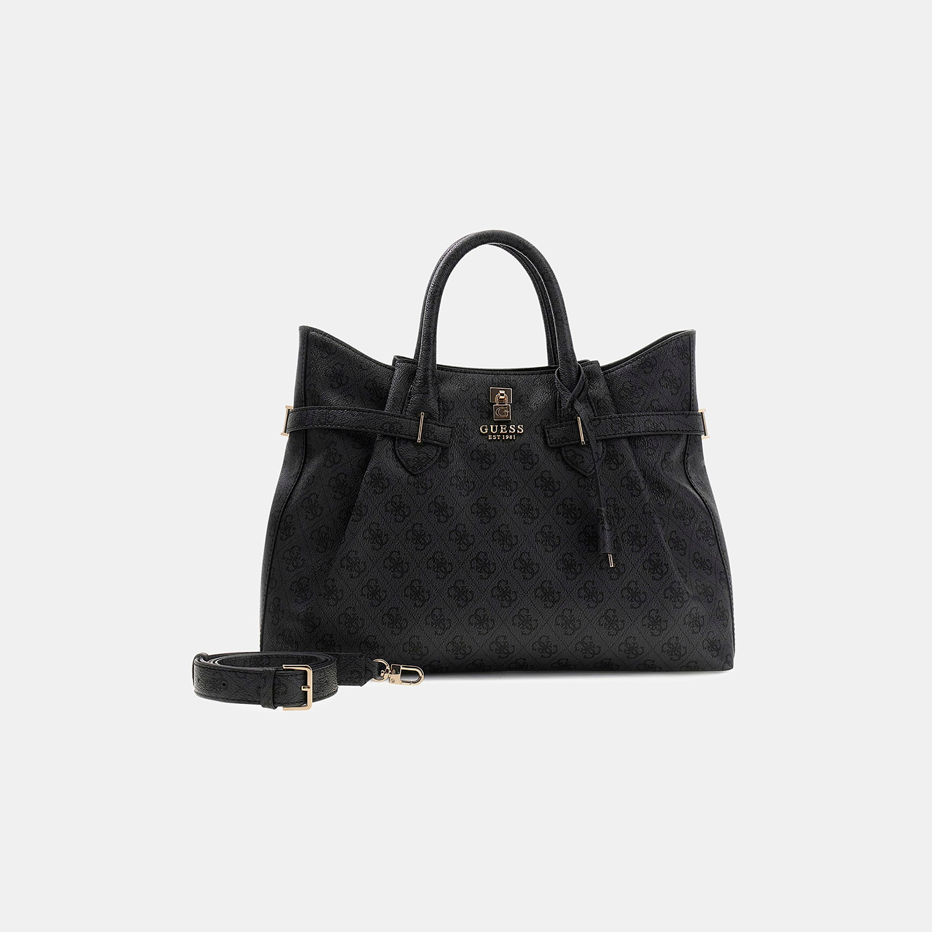 حقيبة يد مزدوجة المقبض مطبوعة من Guess Yesba مع سحاب إغلاق وحزام قابل للفصل-women-bagsandwallets-handbags-image-1