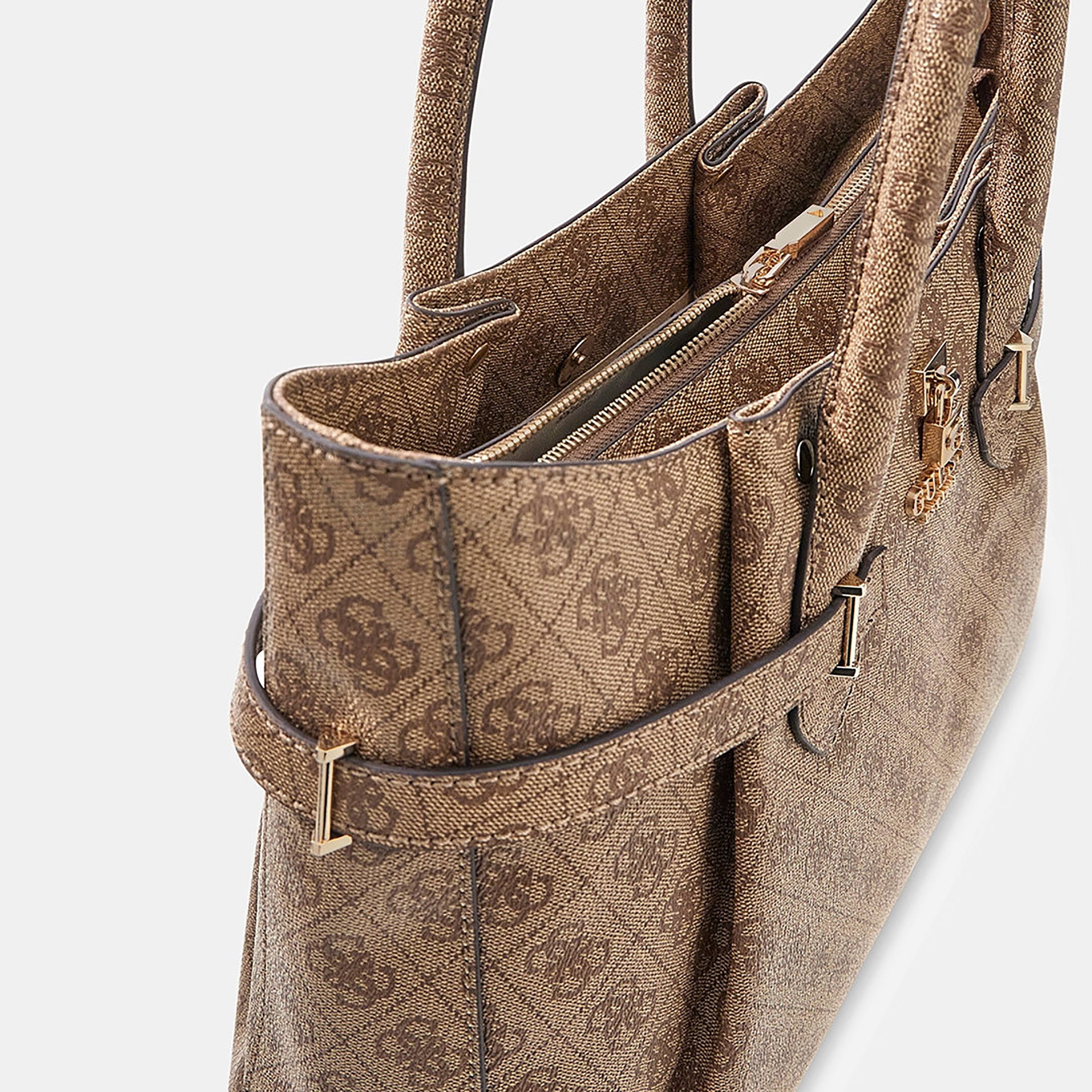 حقيبة يد مزدوجة المقبض مطبوعة من Guess Yesba مع سحاب إغلاق وحزام قابل للفصل-women-bagsandwallets-handbags-image-3