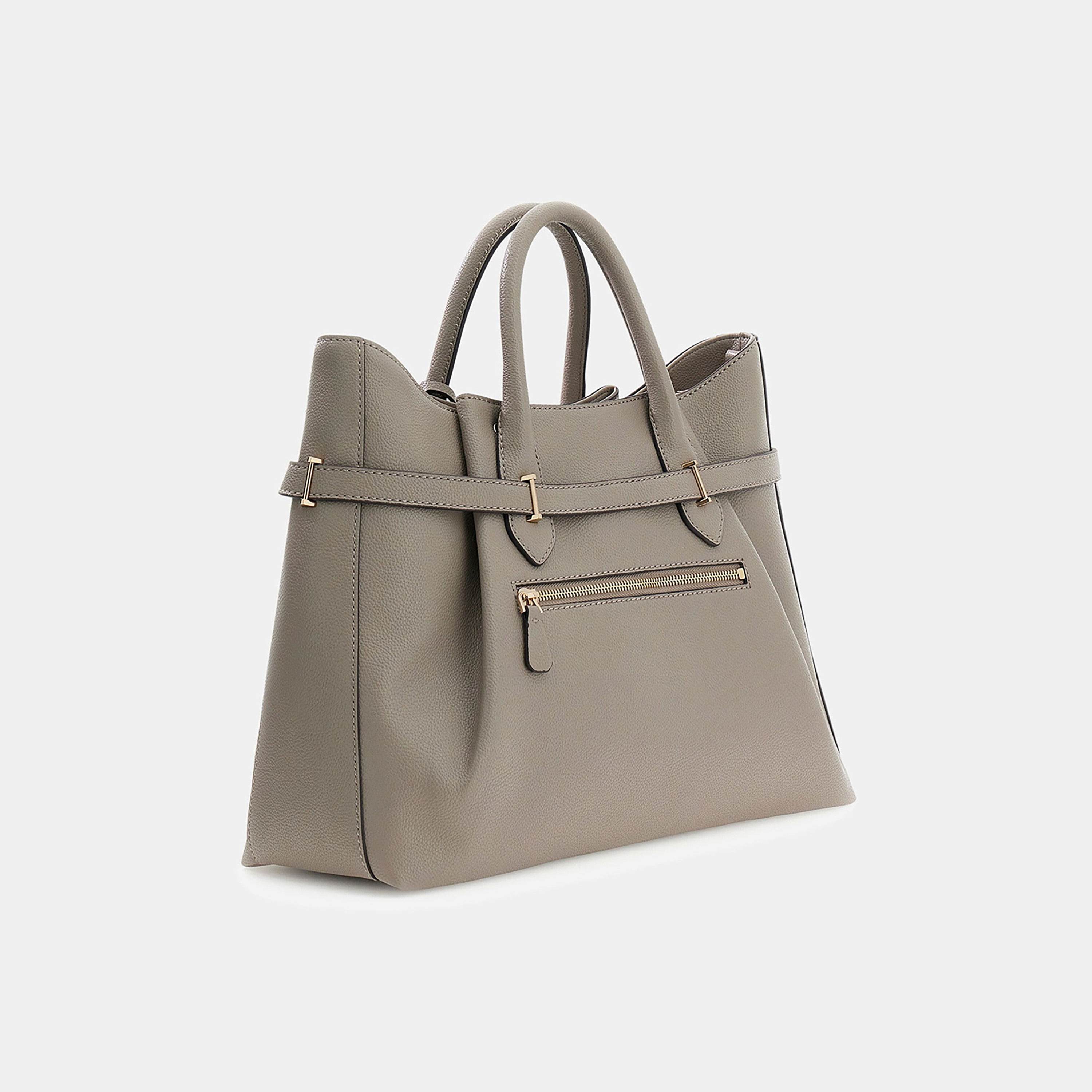 Guess Yesba Plain Double Handle Satchel Bag with Zipper Closure & Detachable Strap-women-bagsandwallets-handbags-image-2