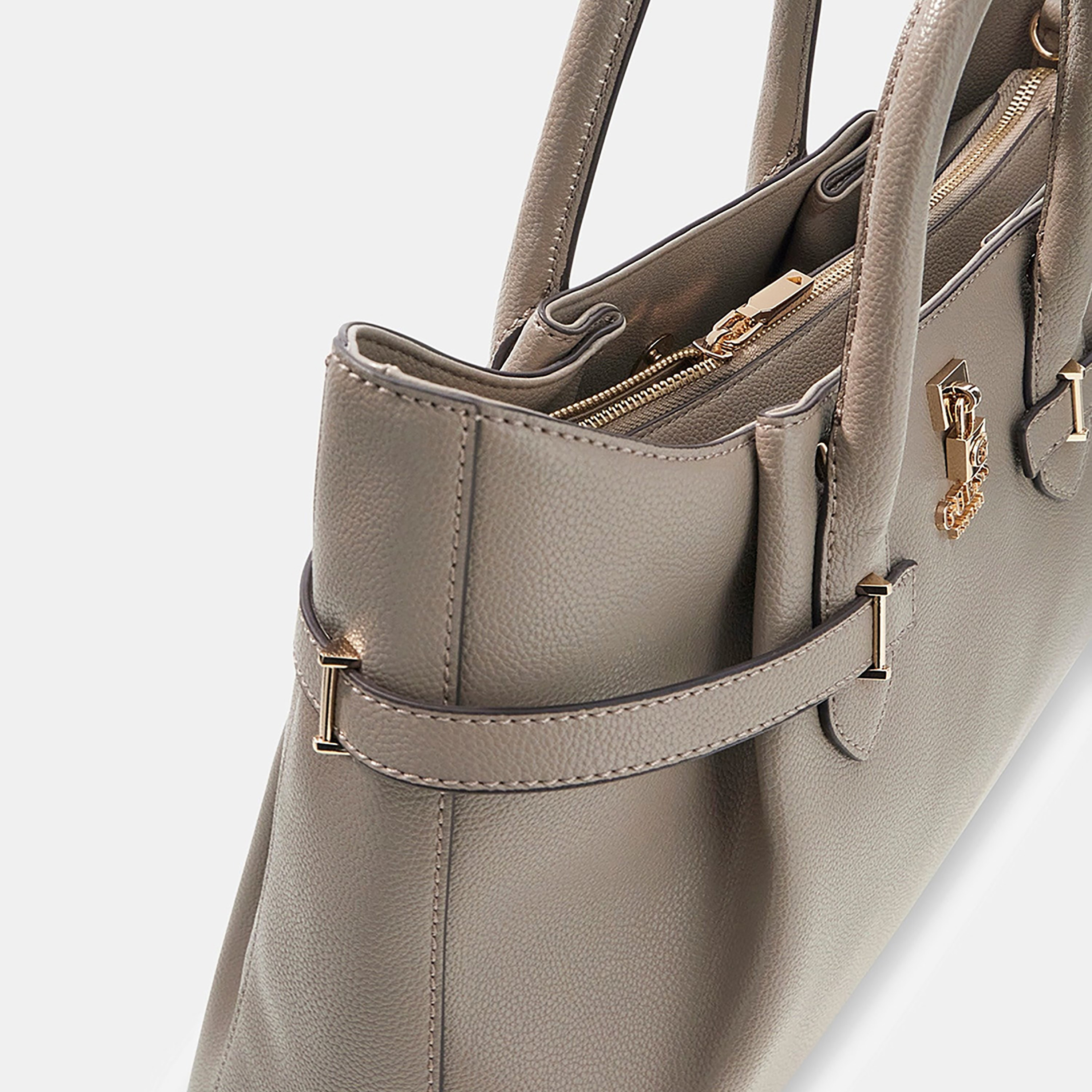 Guess Yesba Plain Double Handle Satchel Bag with Zipper Closure & Detachable Strap-women-bagsandwallets-handbags-image-3
