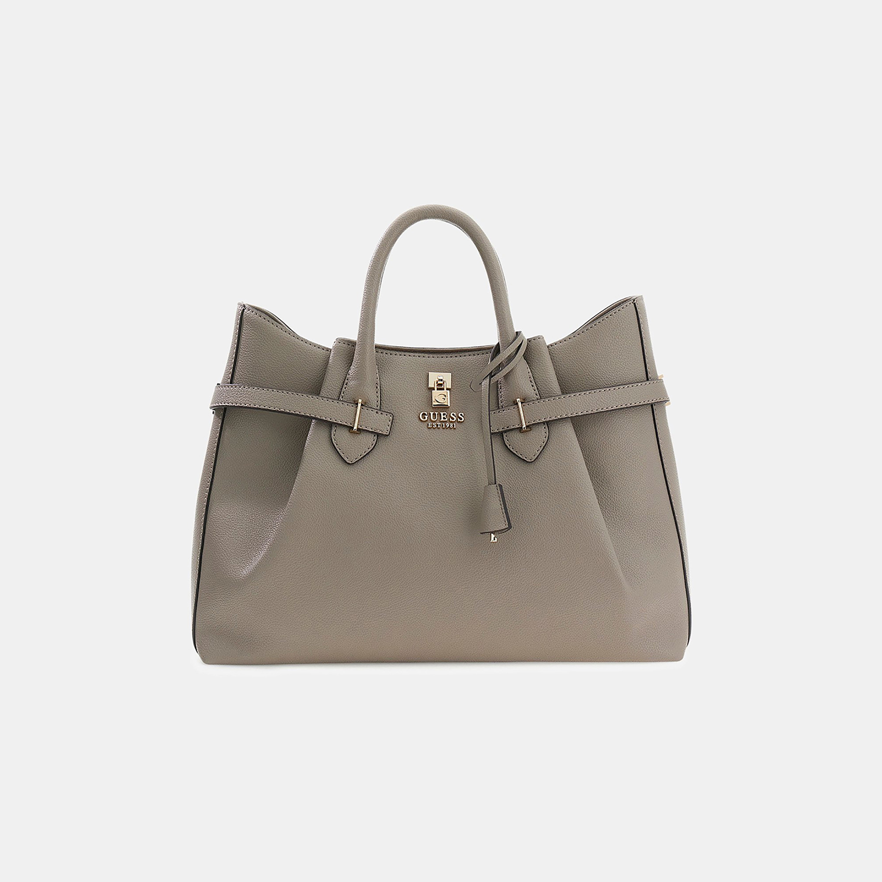 Guess Yesba Plain Double Handle Satchel Bag with Zipper Closure & Detachable Strap-women-bagsandwallets-handbags-image-4