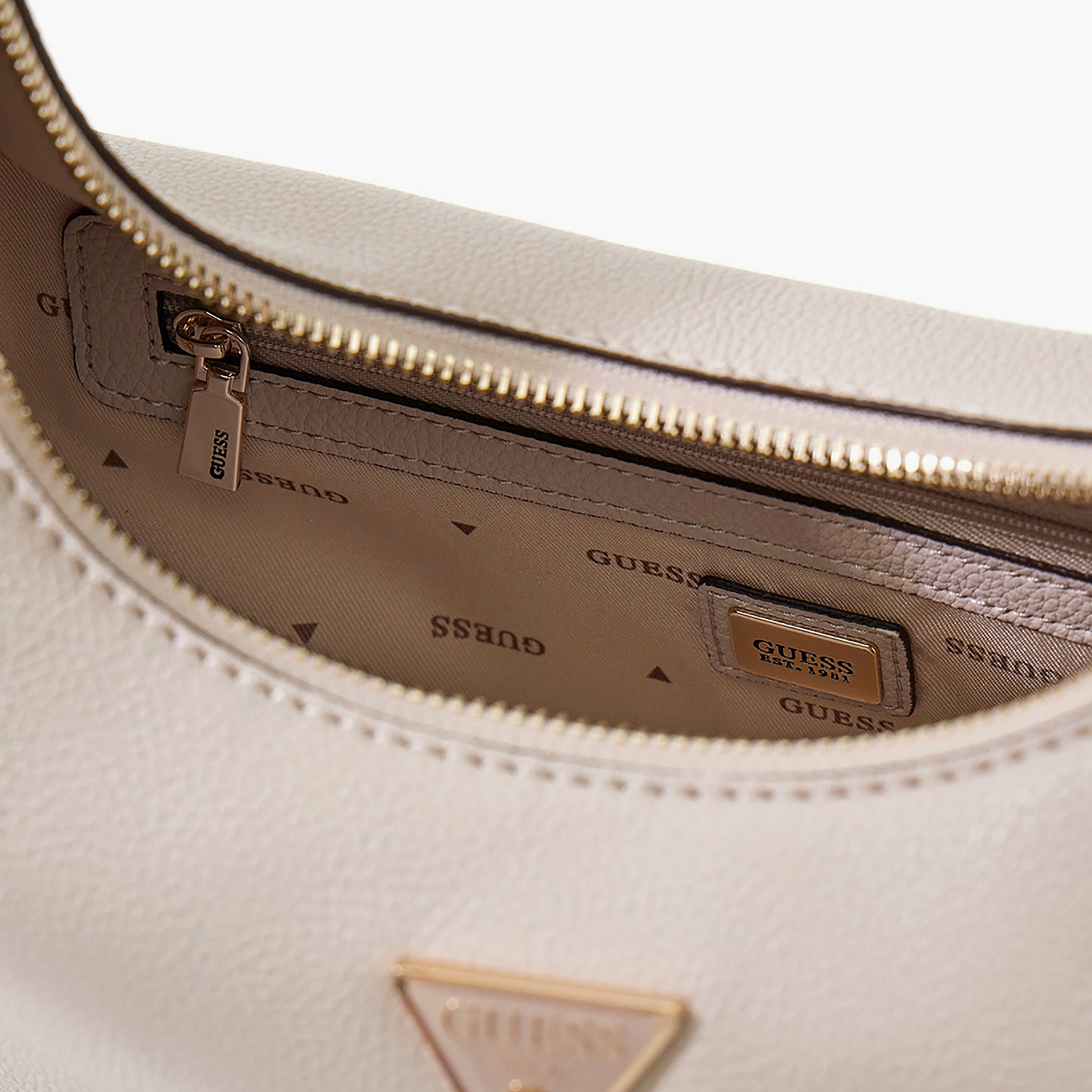 Guess Evie Plain Top Handle Hobo Bag with Zipper Closure & Non-Detachable Strap-women-bagsandwallets-handbags-image-3