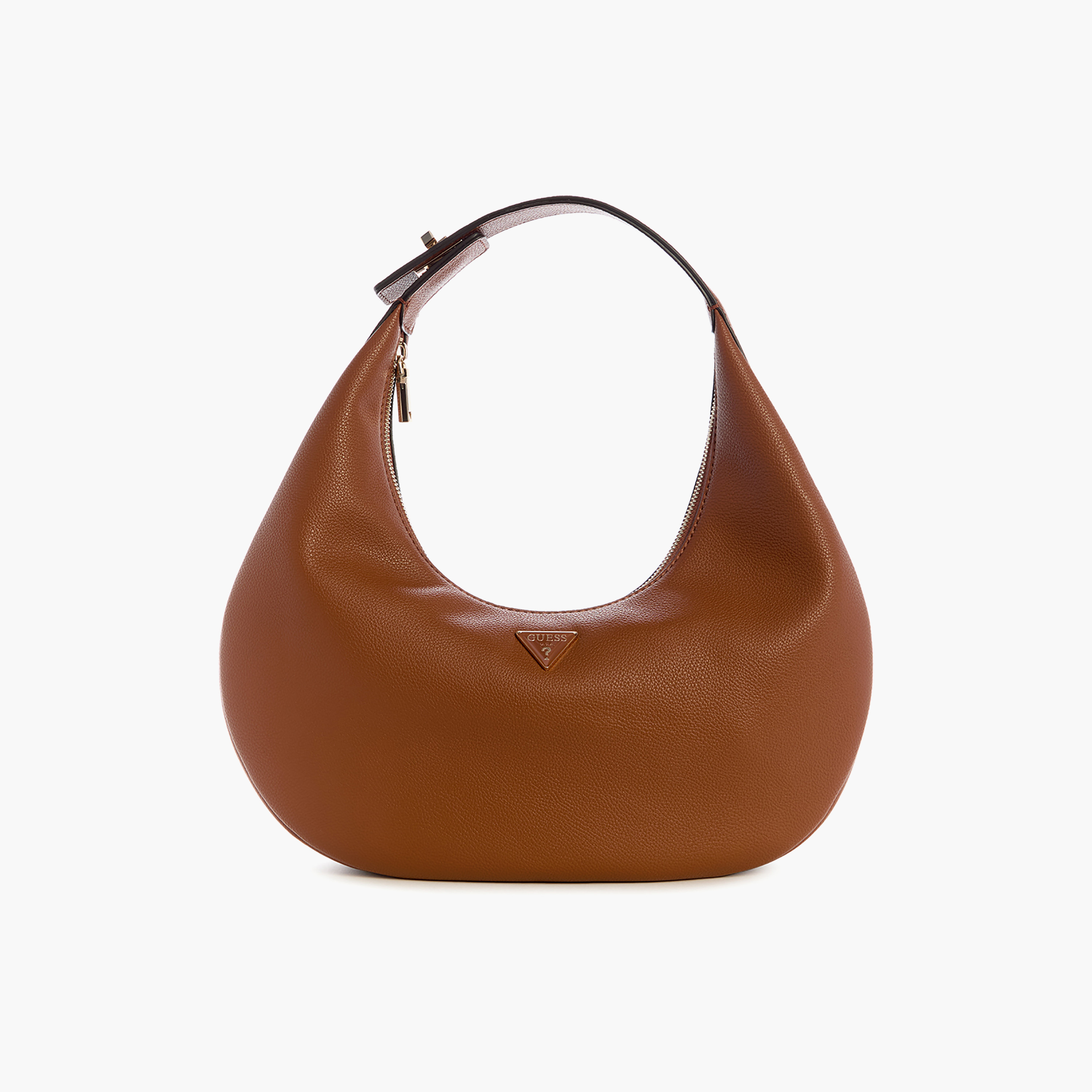 Guess Evie Plain Top Handle Hobo Bag with Zipper Closure & Non-Detachable Strap-women-bagsandwallets-handbags-image-1