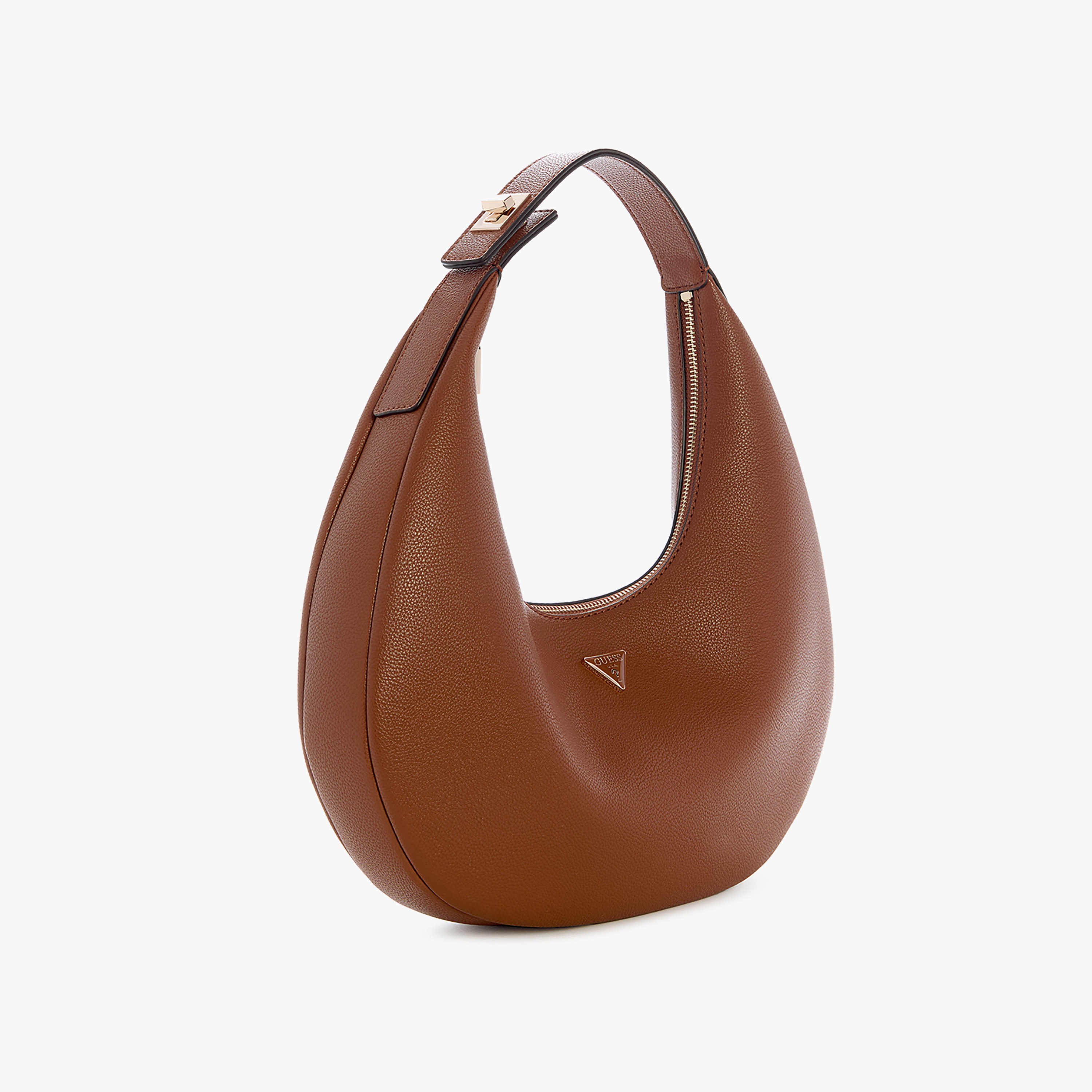 Guess Evie Plain Top Handle Hobo Bag with Zipper Closure & Non-Detachable Strap-women-bagsandwallets-handbags-image-2