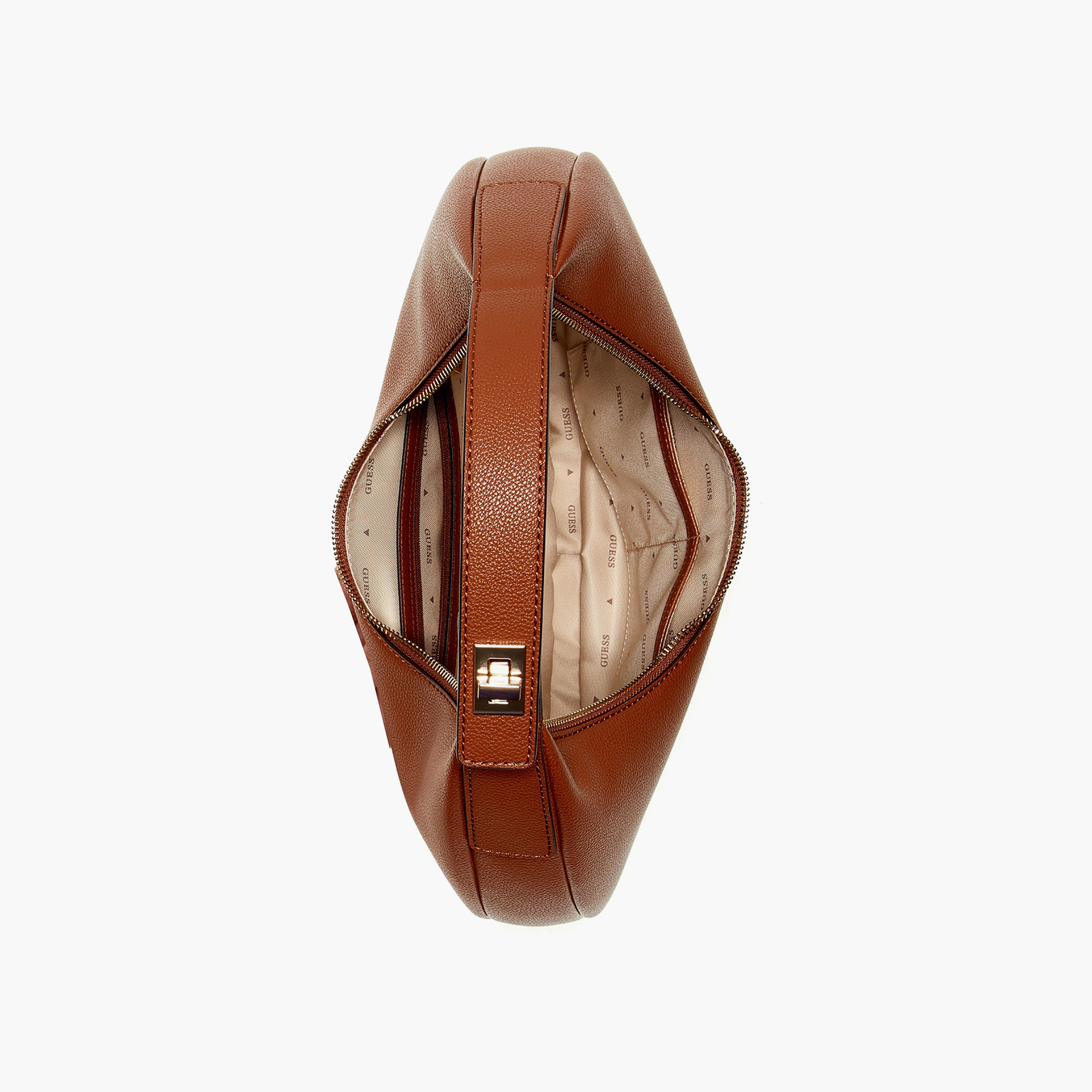 Guess Evie Plain Top Handle Hobo Bag with Zipper Closure & Non-Detachable Strap-women-bagsandwallets-handbags-image-3