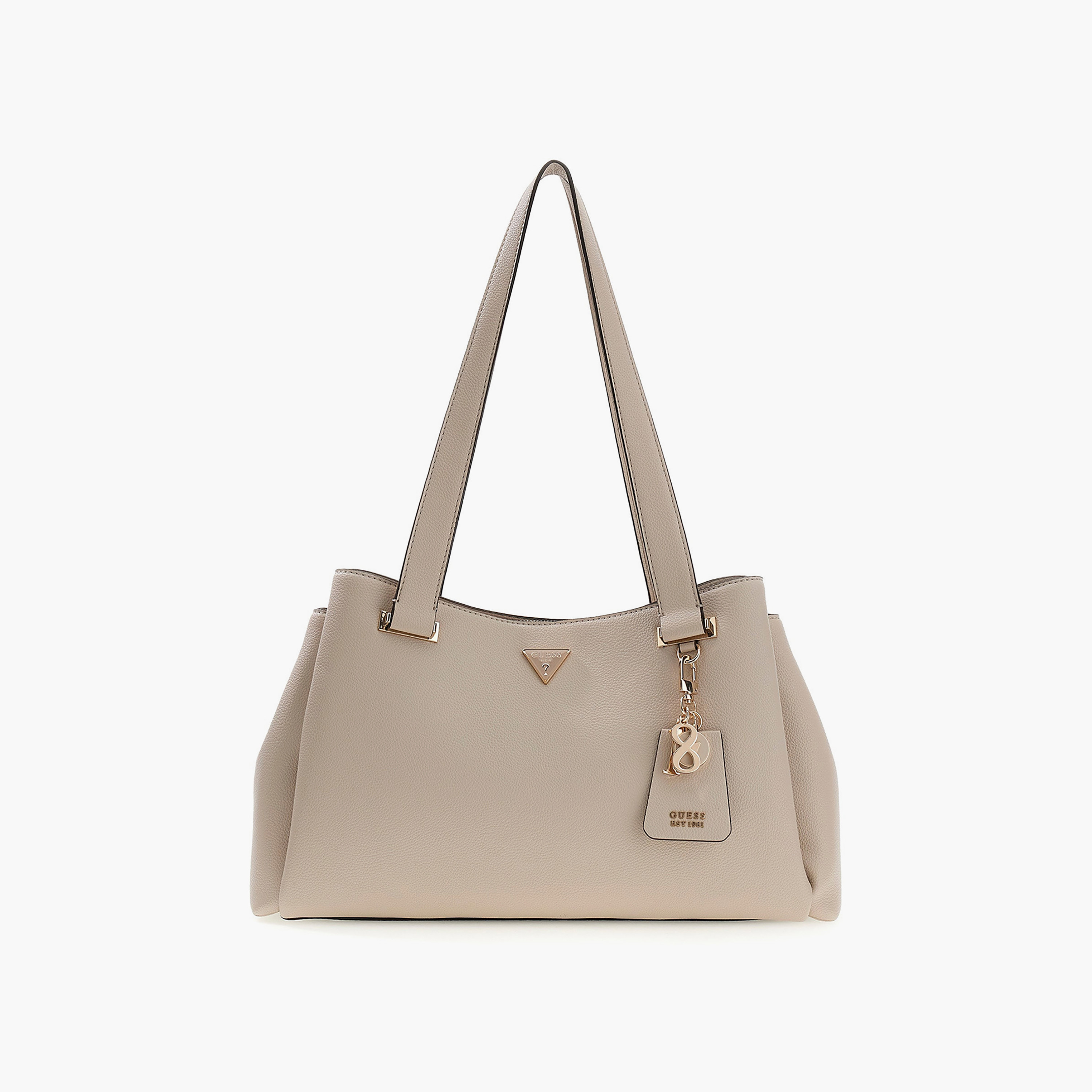 Guess Evie Plain Double Handle Tote Bag with Magnetic Closure-women-bagsandwallets-handbags-image-1