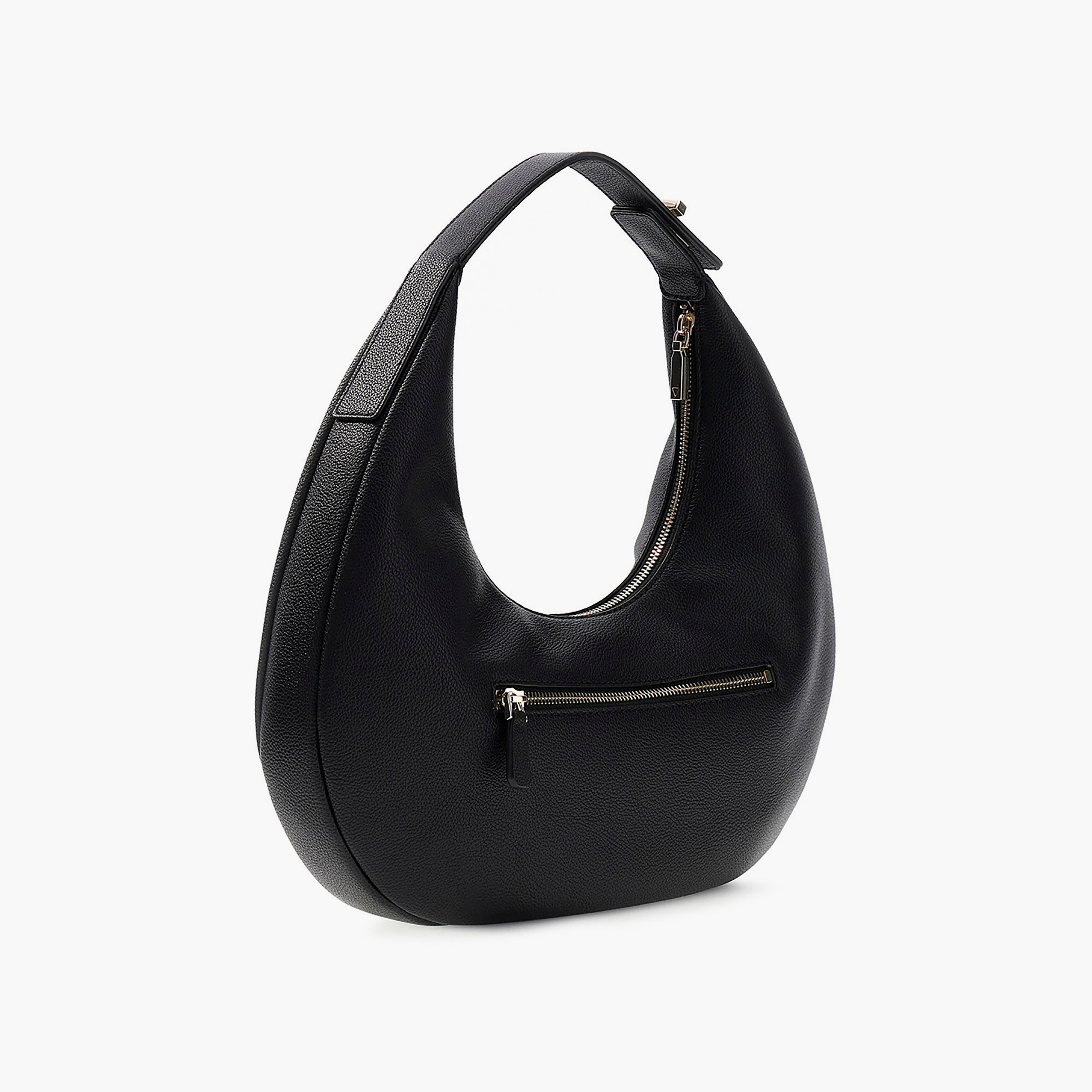 Guess Evie Plain Top Handle Hobo Bag with Zipper Closure & Non-Detachable Strap-women-bagsandwallets-handbags-image-2