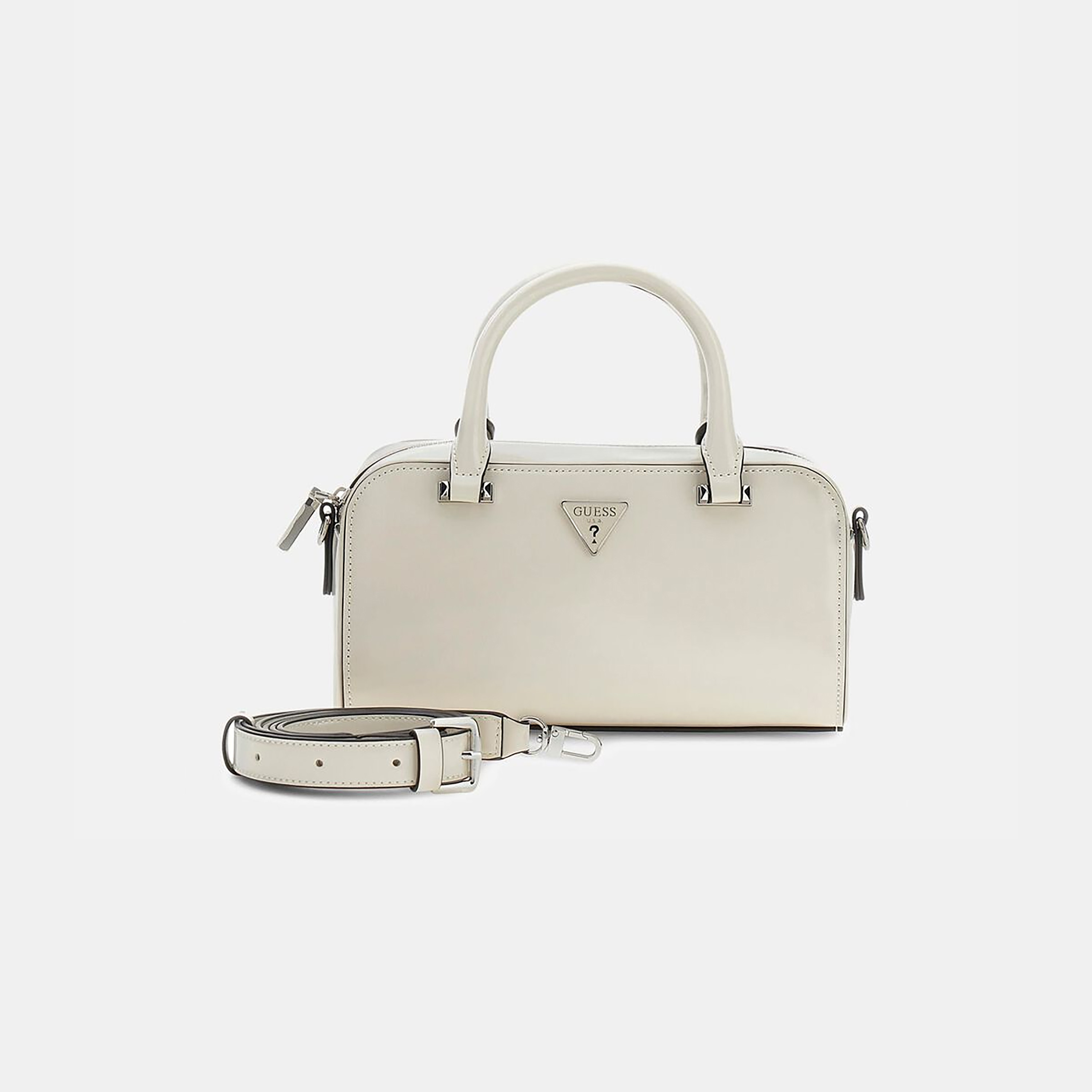 Guess Arnela Plain Double Handle Satchel Bag with Zipper Closure & Detachable Strap-women-bagsandwallets-handbags-image-1