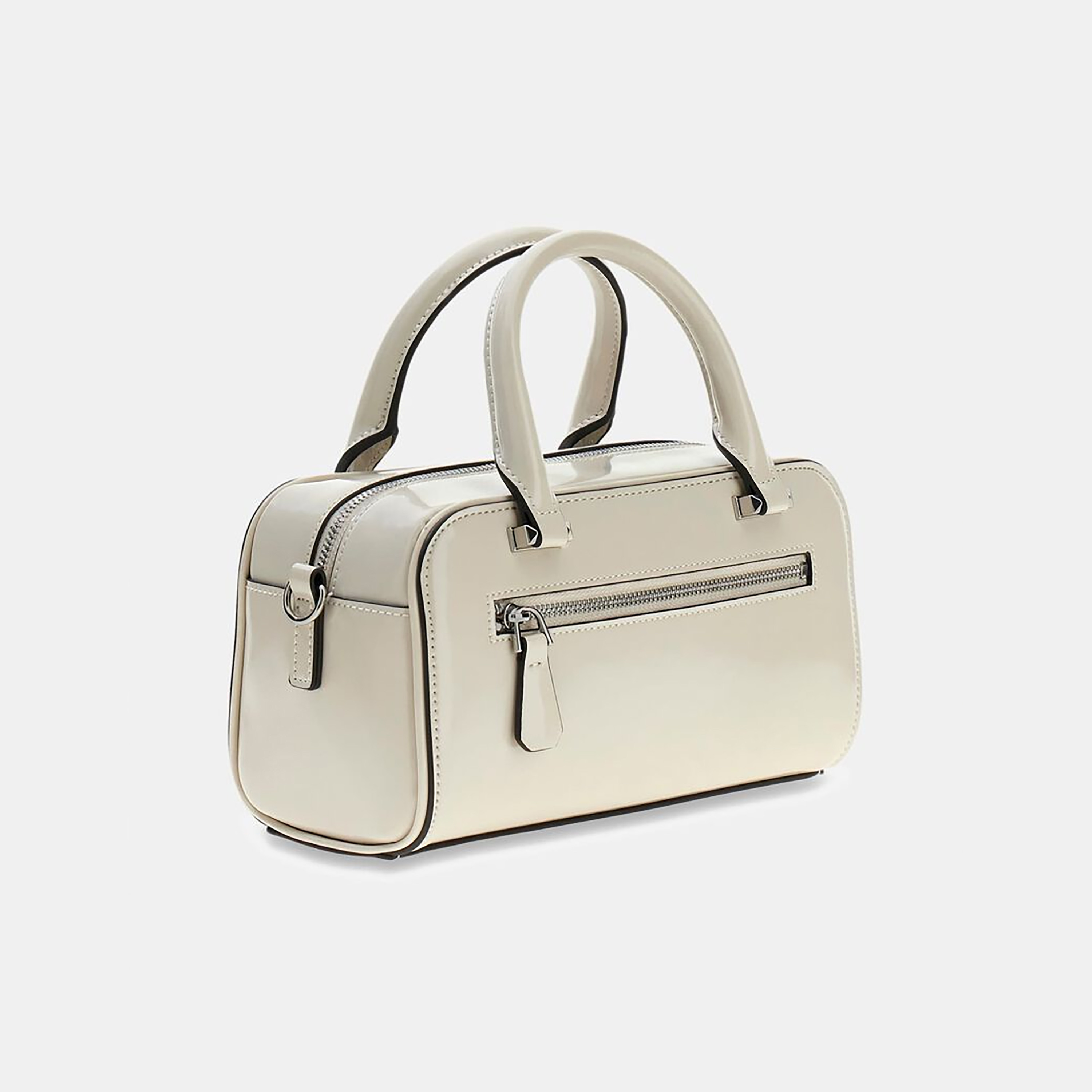 Guess Arnela Plain Double Handle Satchel Bag with Zipper Closure & Detachable Strap-women-bagsandwallets-handbags-image-2