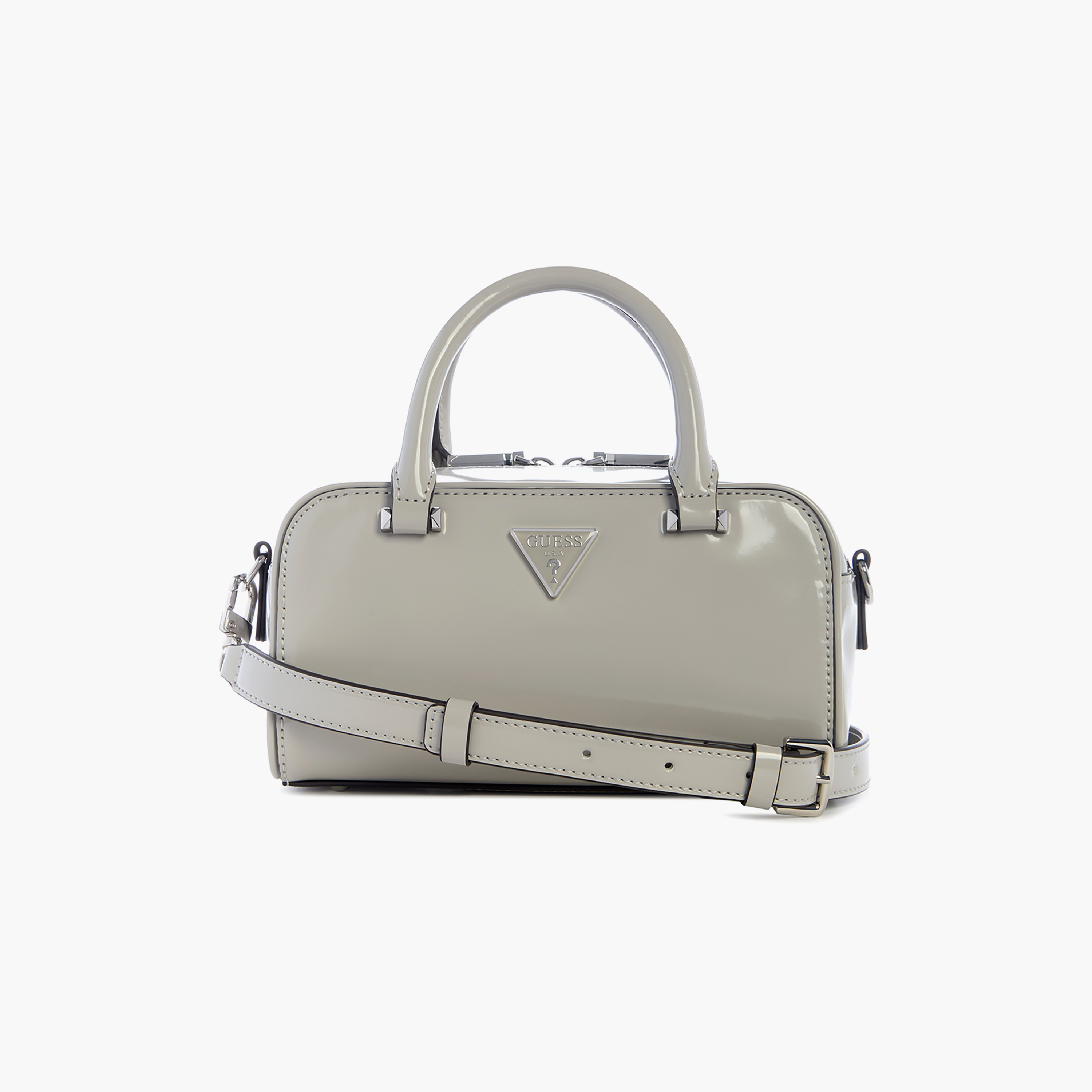 Guess Arnela Plain Double Handle Satchel Bag with Zipper Closure & Detachable Strap-women-bagsandwallets-handbags-image-1