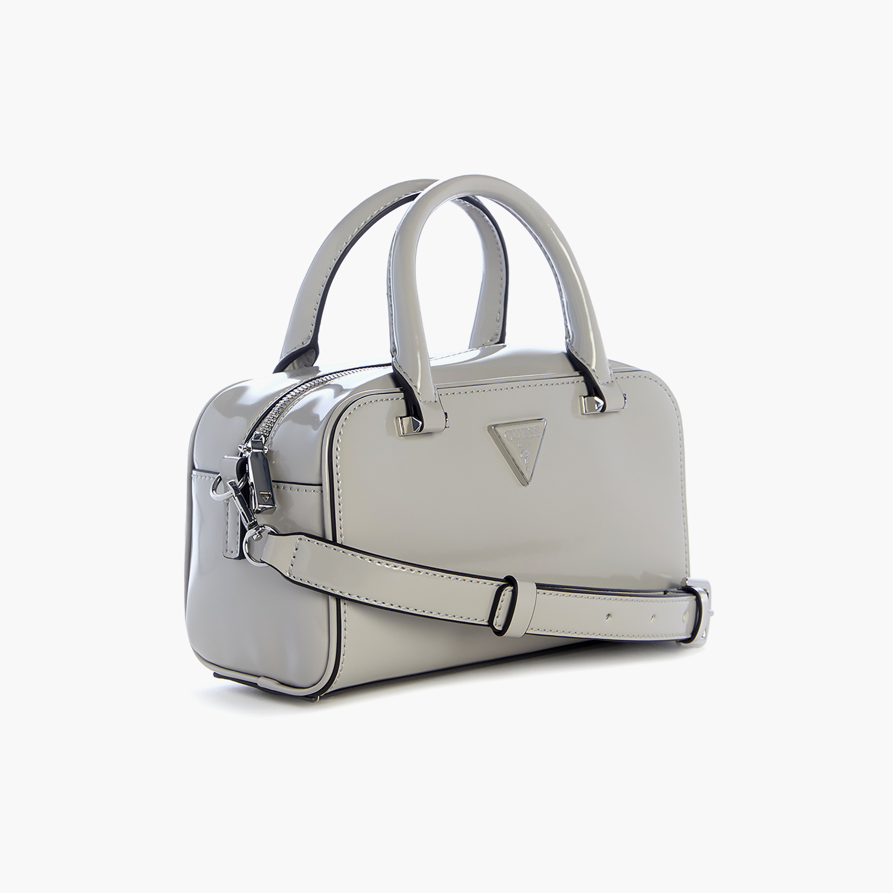 Guess Arnela Plain Double Handle Satchel Bag with Zipper Closure & Detachable Strap-women-bagsandwallets-handbags-image-2