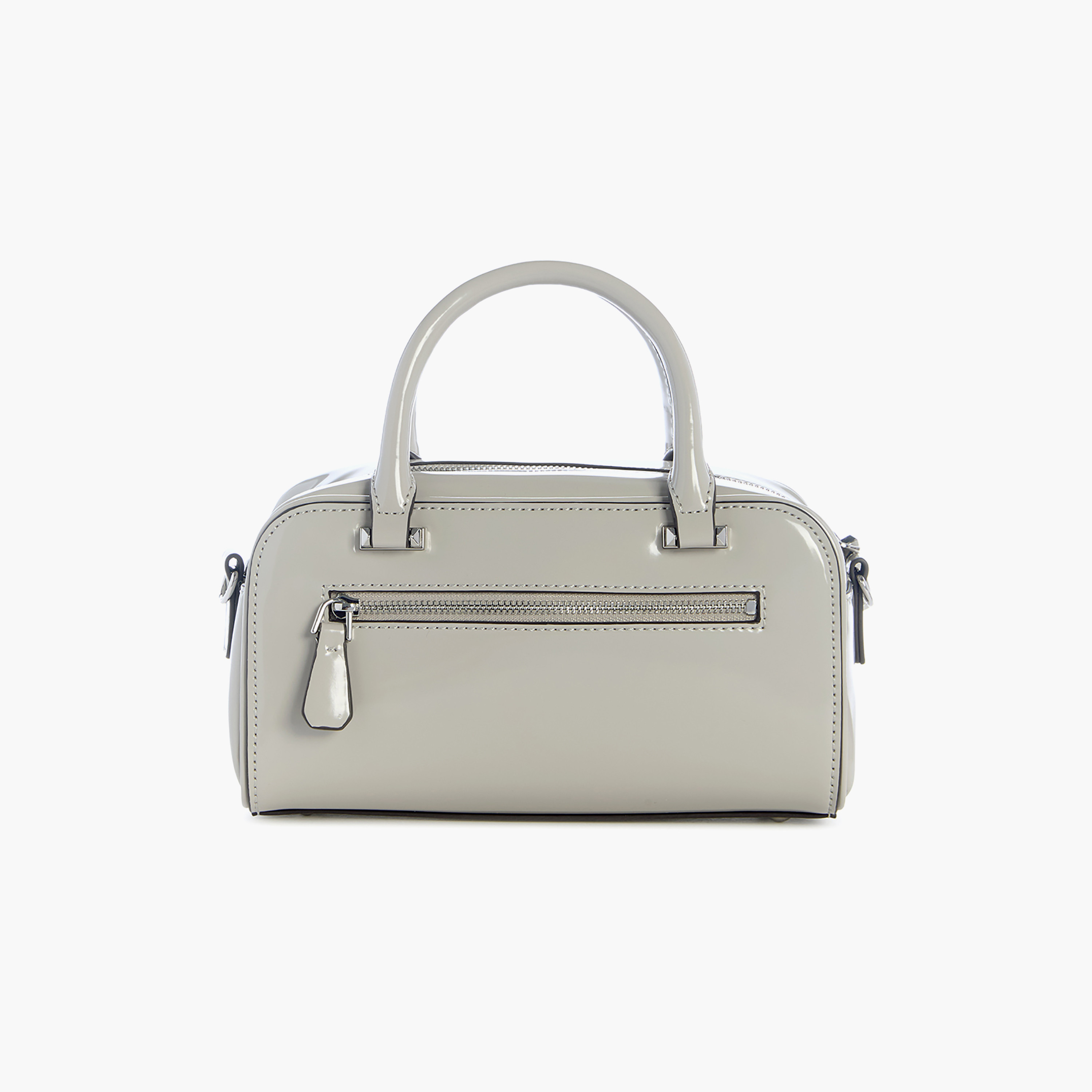 Guess Arnela Plain Double Handle Satchel Bag with Zipper Closure & Detachable Strap-women-bagsandwallets-handbags-image-4