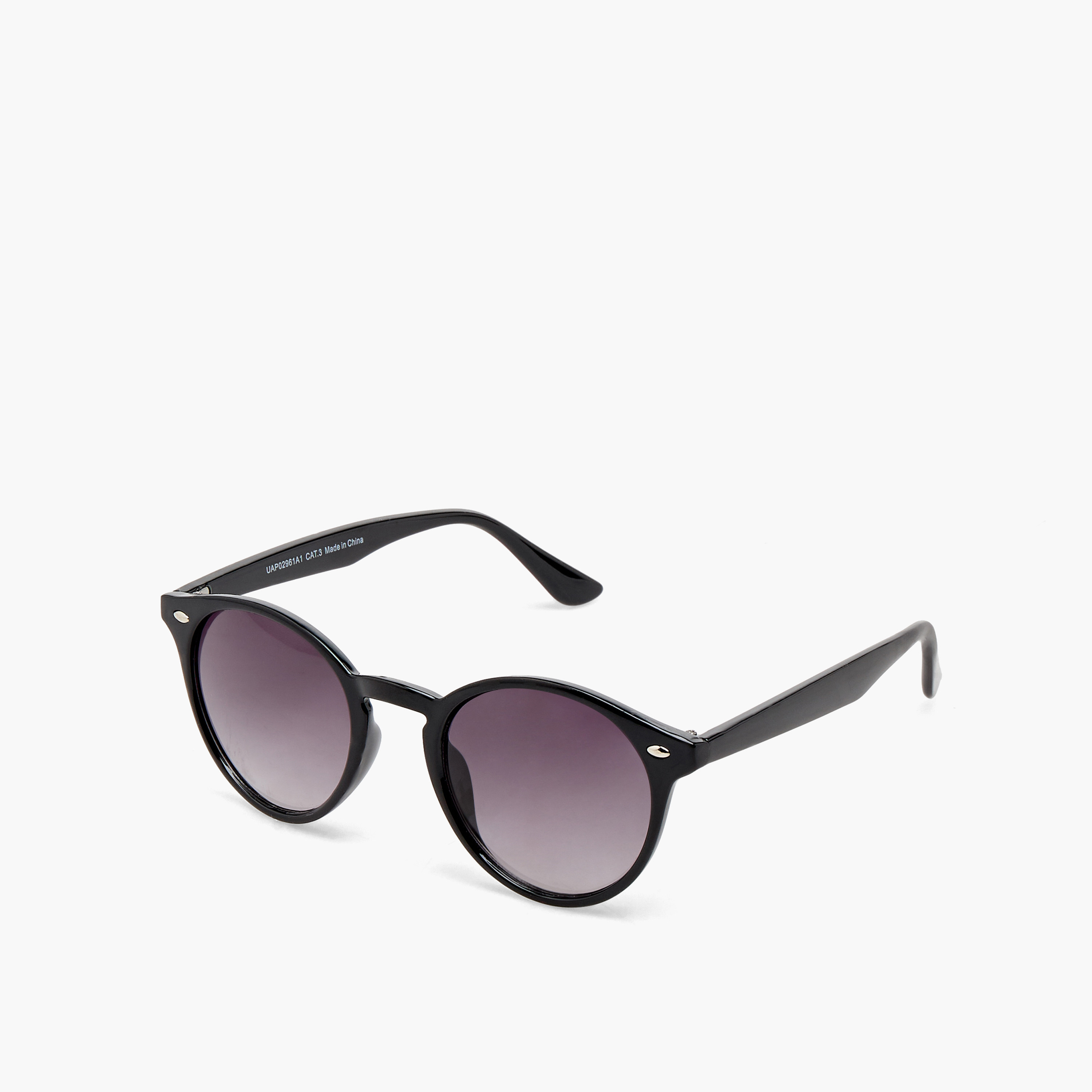 نظارة شمسية مستديرة بعدسات سوداء-women-sunglasses-image-1