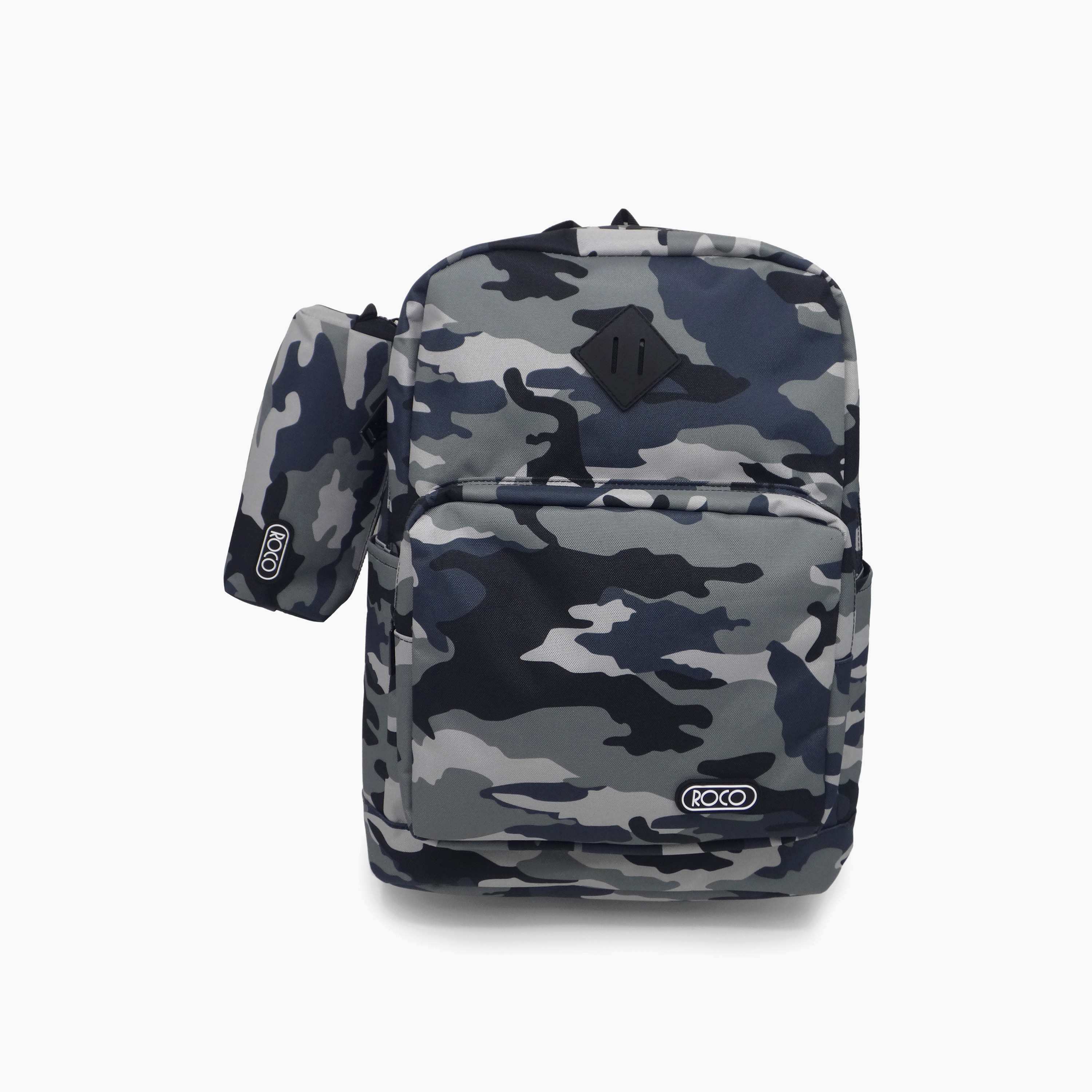 Roco Camouflage 2-Piece School Backpack Set for 5-8 Yrs with Pencil Case - 17 Inch-school-bagsandbackpacks-backpacks-image-1