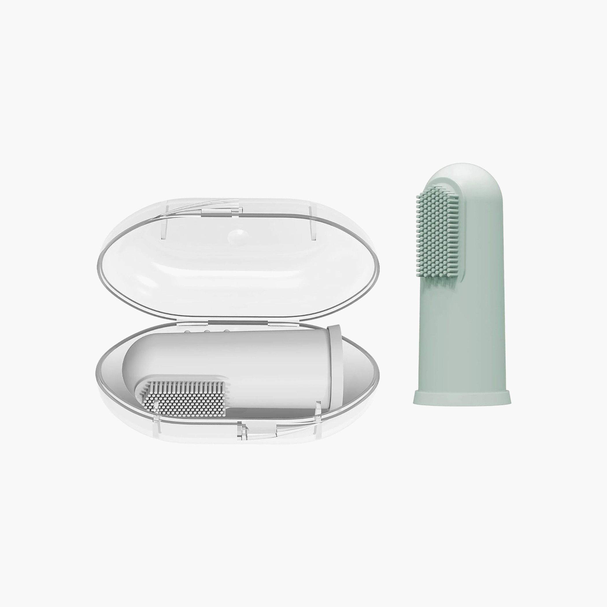 طقم فرش أسنان سيليكون للأصابع مع علبة من دكتور براونز - فرشتين-baby-bathandcare-oralcare-teethanddentalcare-image-9
