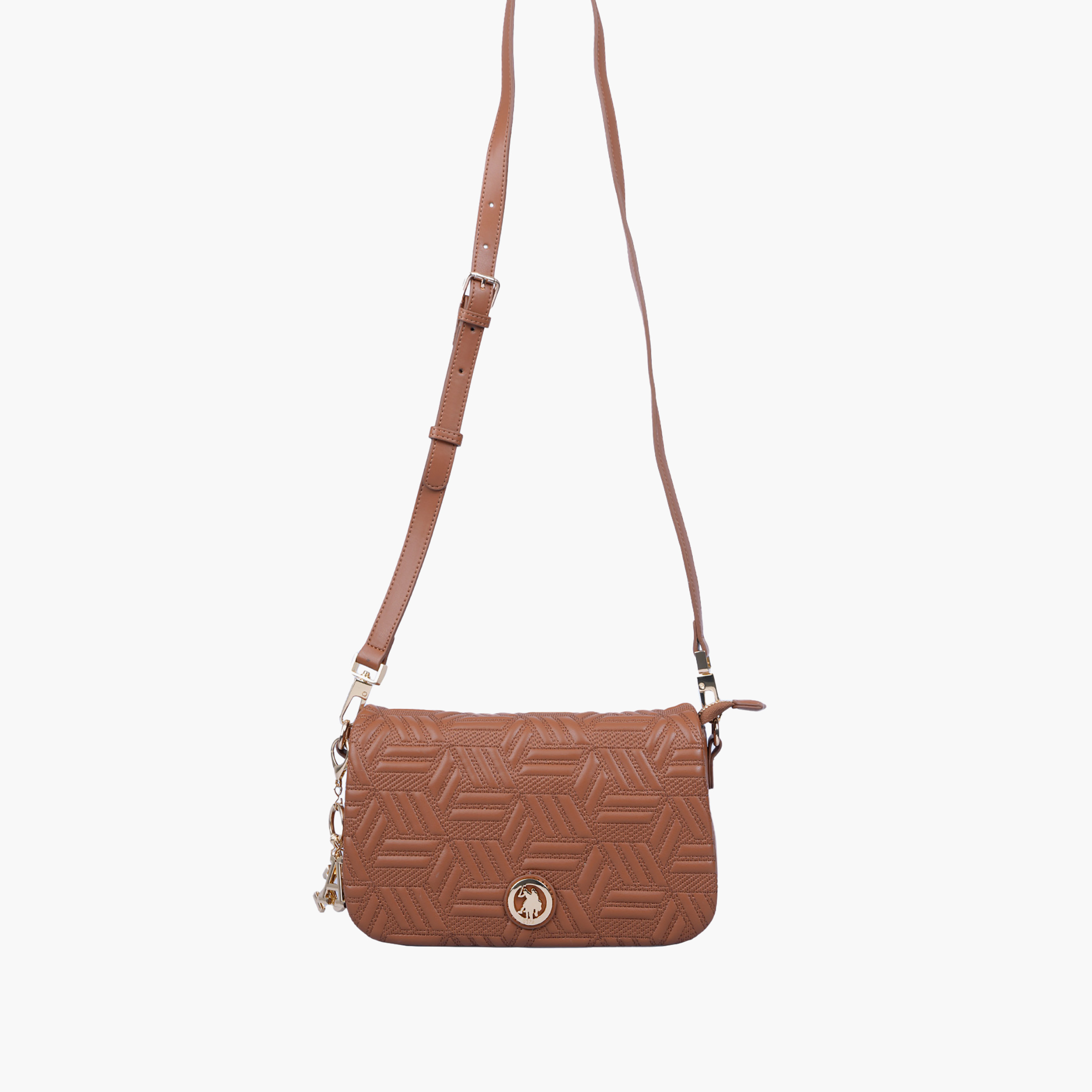U.S. Polo Assn. Belmont Avenue Tan Flap Bag | US6509-women-bagsandwallets-handbags-image-1