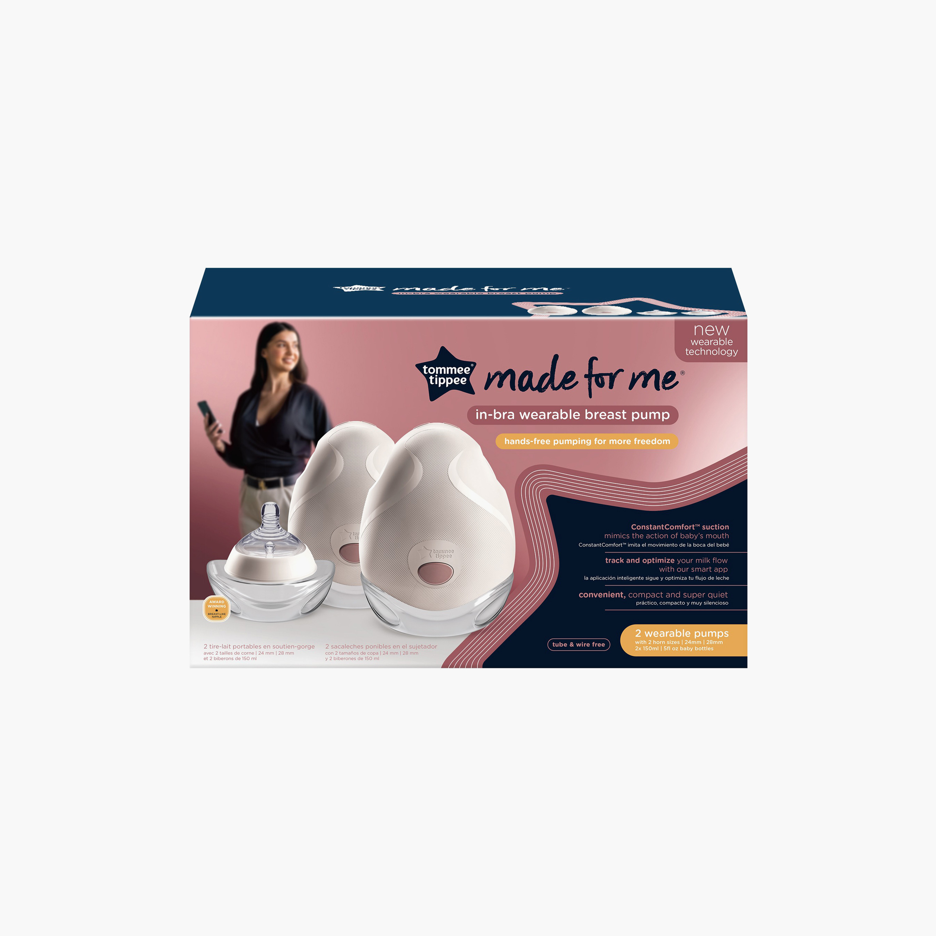 مضخة حليب الأم المزدوجة اللاسلكية القابلة للارتداء "ميد فور مي" من تومي تيبي-baby-feeding-breastfeedingandcare-image-8