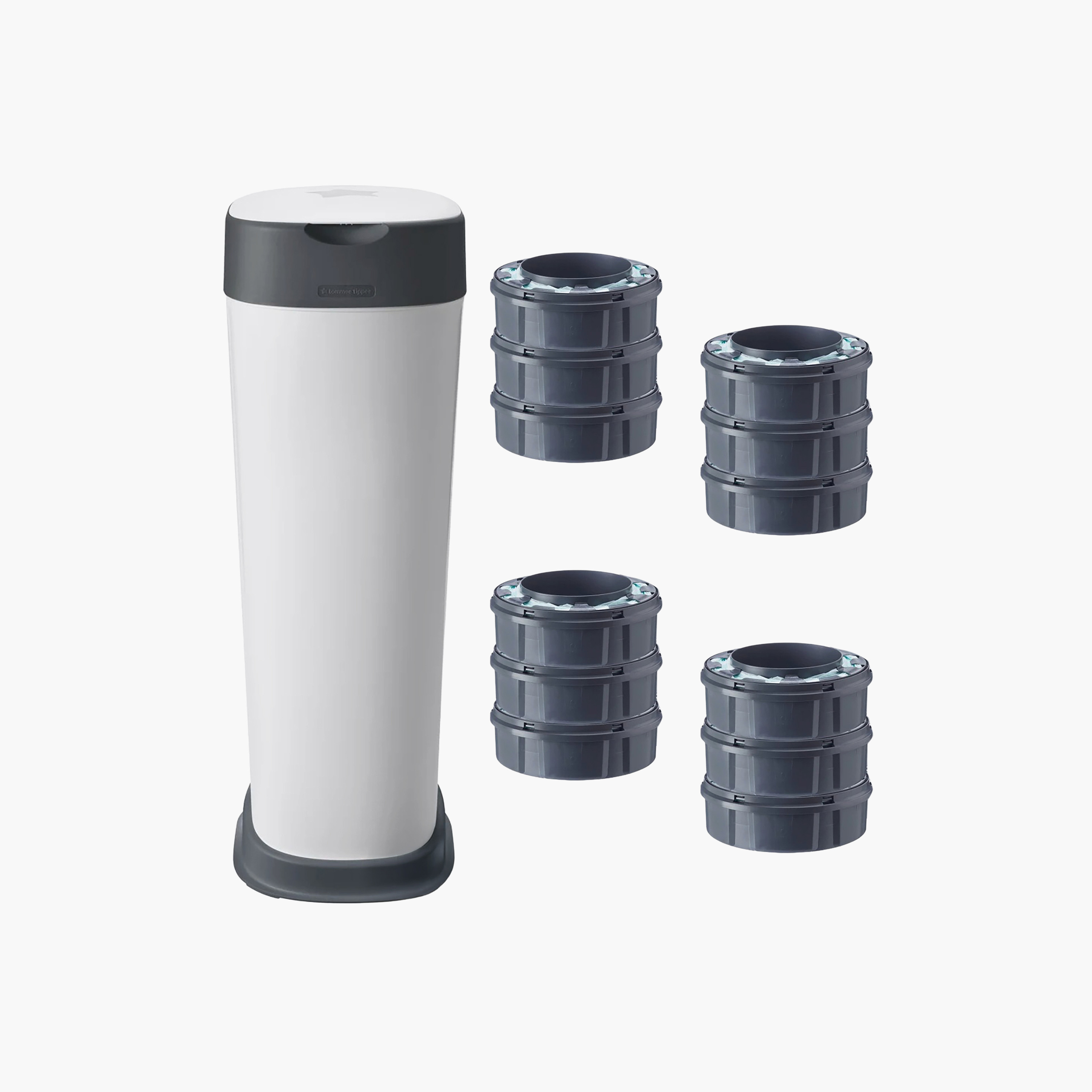 Tommee Tippee Twist & Click Nappy Bin with Refill Cassettes Set-baby-diapering-binsandrefills-image-1