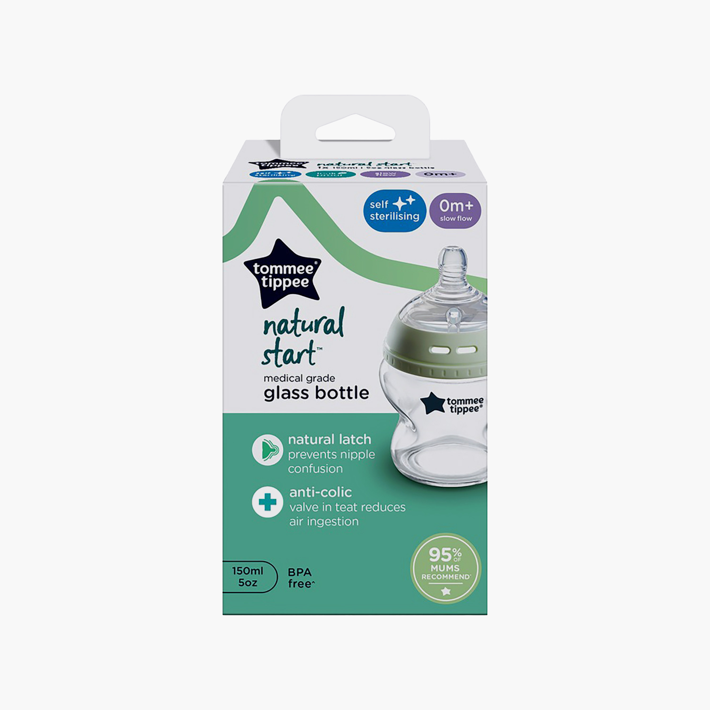 رضّاعة إطعام زجاجية "ناتشورال ستارت" من تومي تيبي - 150 مل-baby-feeding-feedingbottles-bottlesandteats-image-8