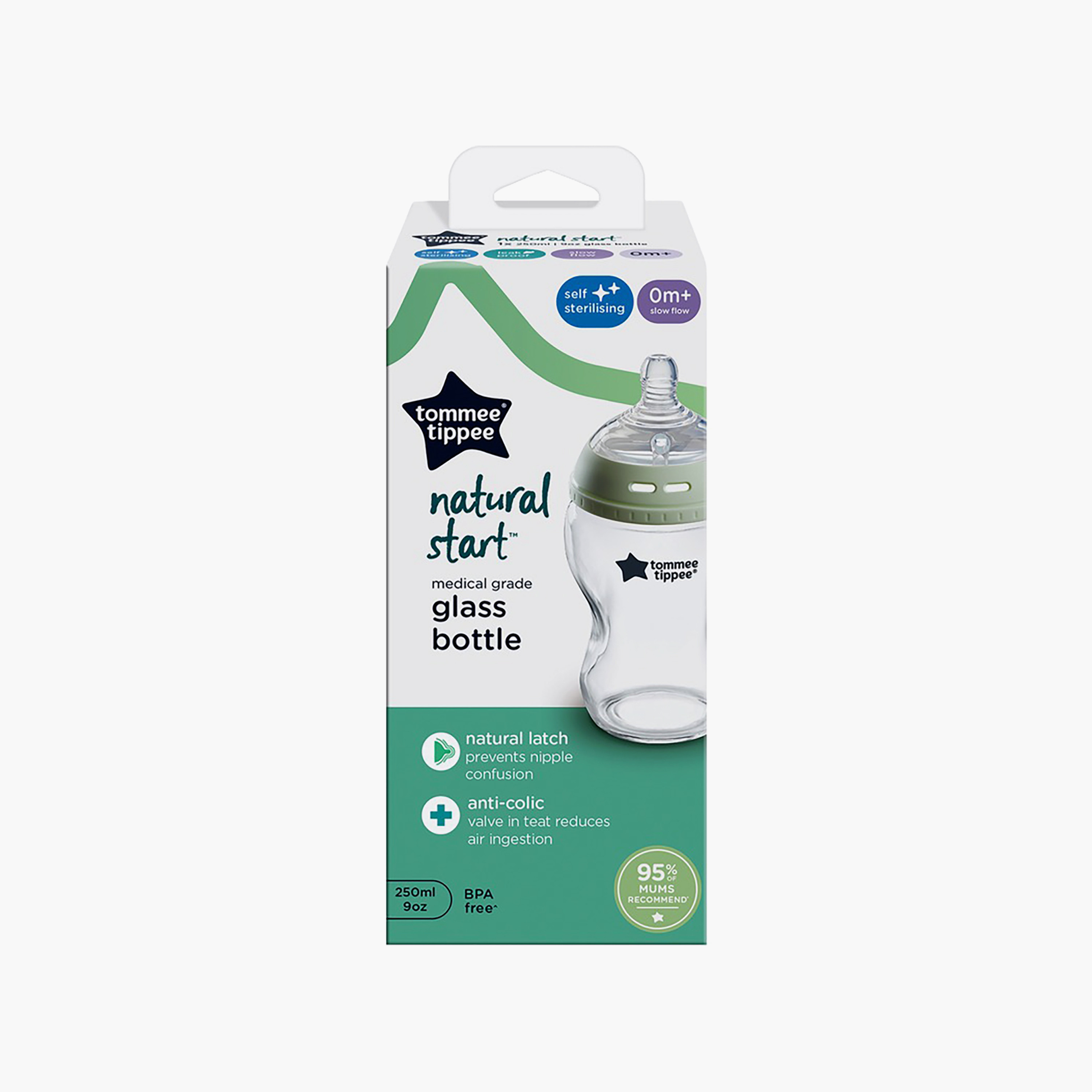 Tommee Tippee Natural Start Glass Feeding Bottle - 250 ml-baby-feeding-feedingbottles-bottlesandteats-image-8