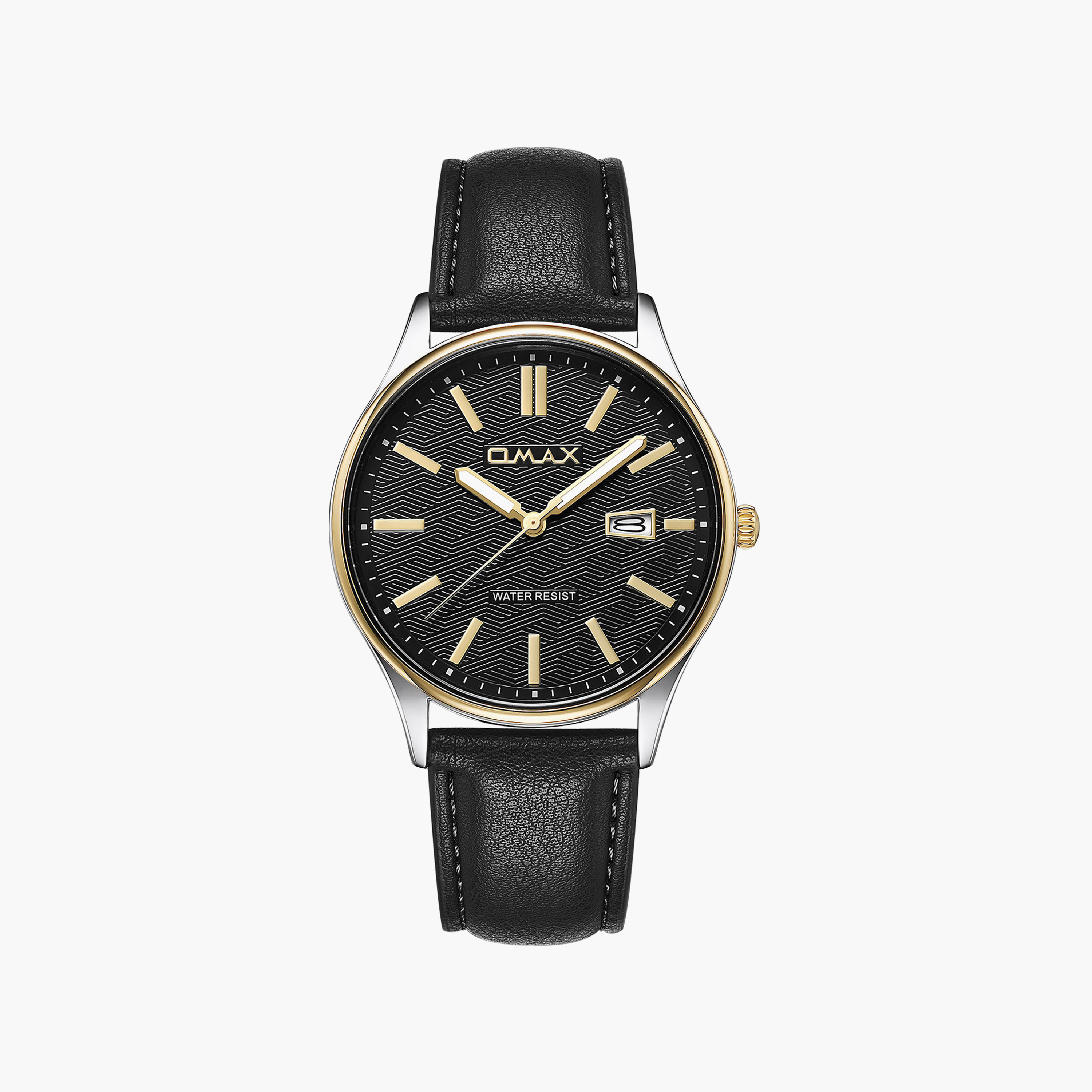 OMAX Men's Black Round 41 MM Analog Watch | 00SSD011T018-men-watchesandjewellery-watches-image-1