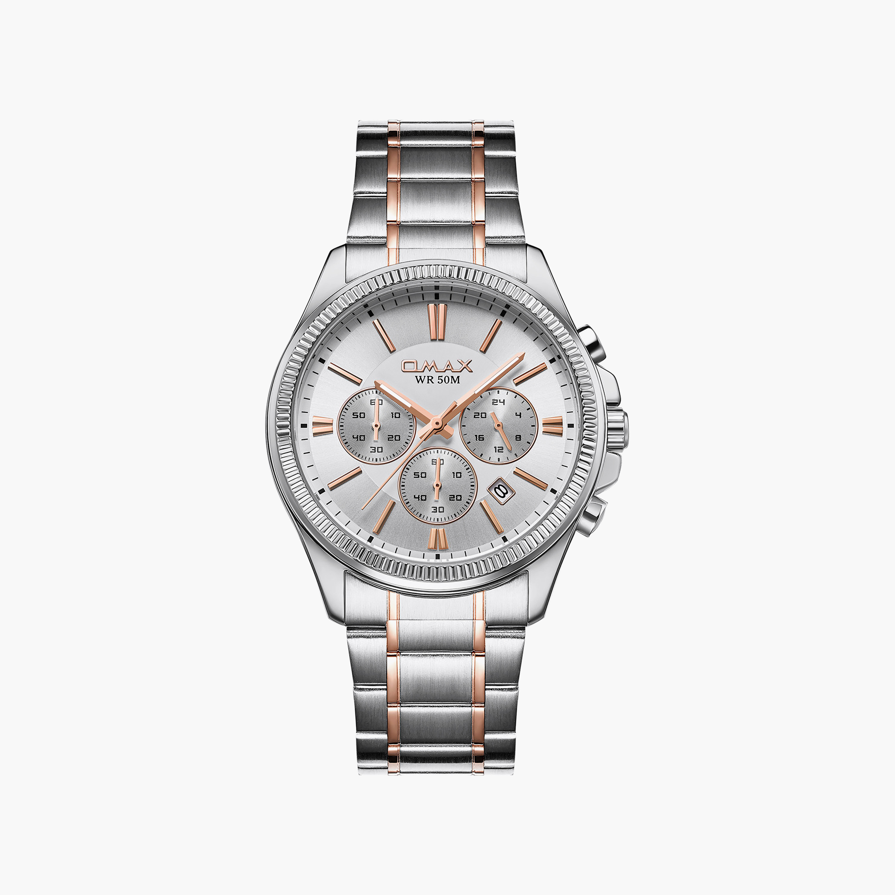 OMAX Men's Silver Round 42 MM Analog Watch | 00CFM101N025-men-watchesandjewellery-watches-image-1
