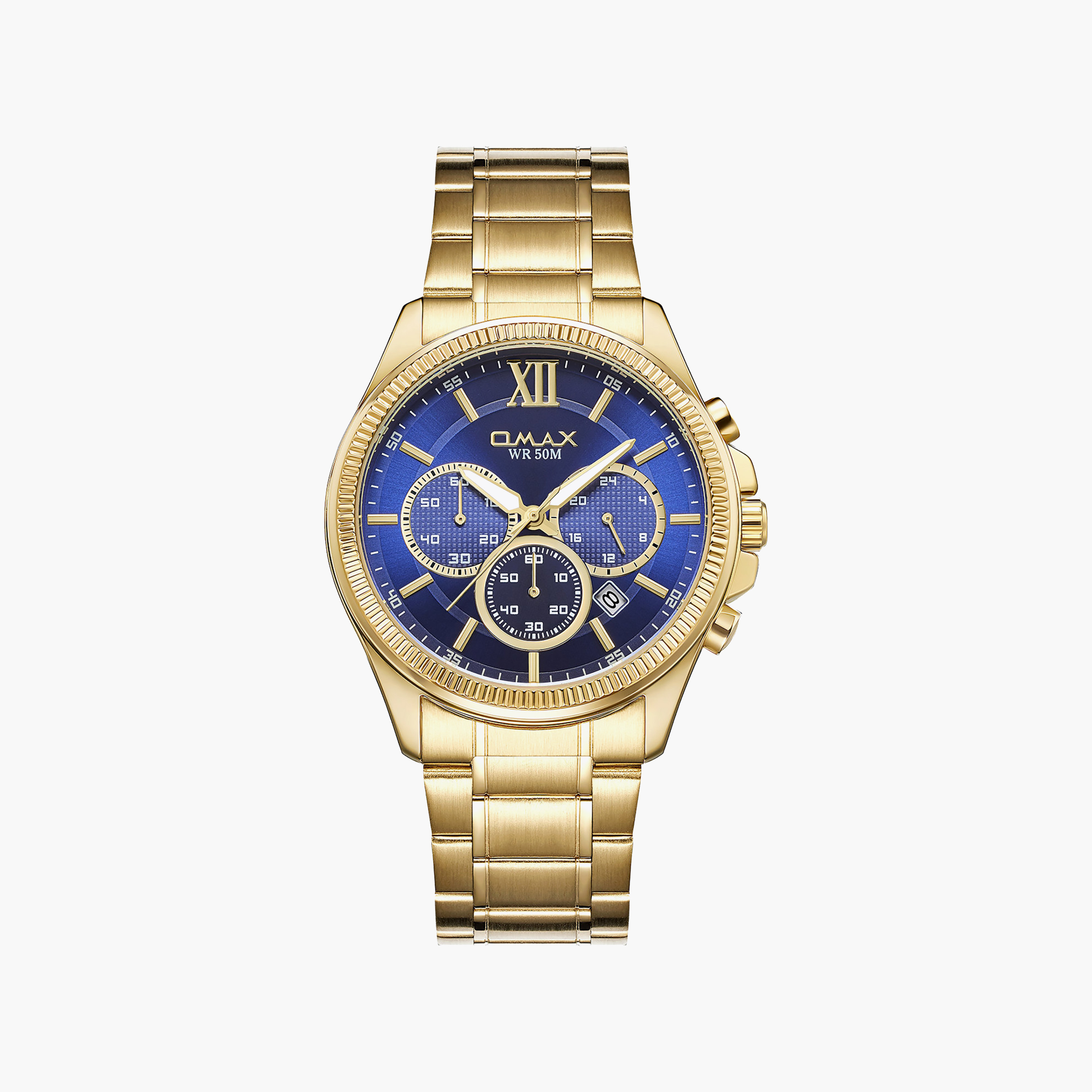 OMAX Men's Blue Round 42 MM Analog Watch | 00CFM103G022-men-watchesandjewellery-watches-image-1