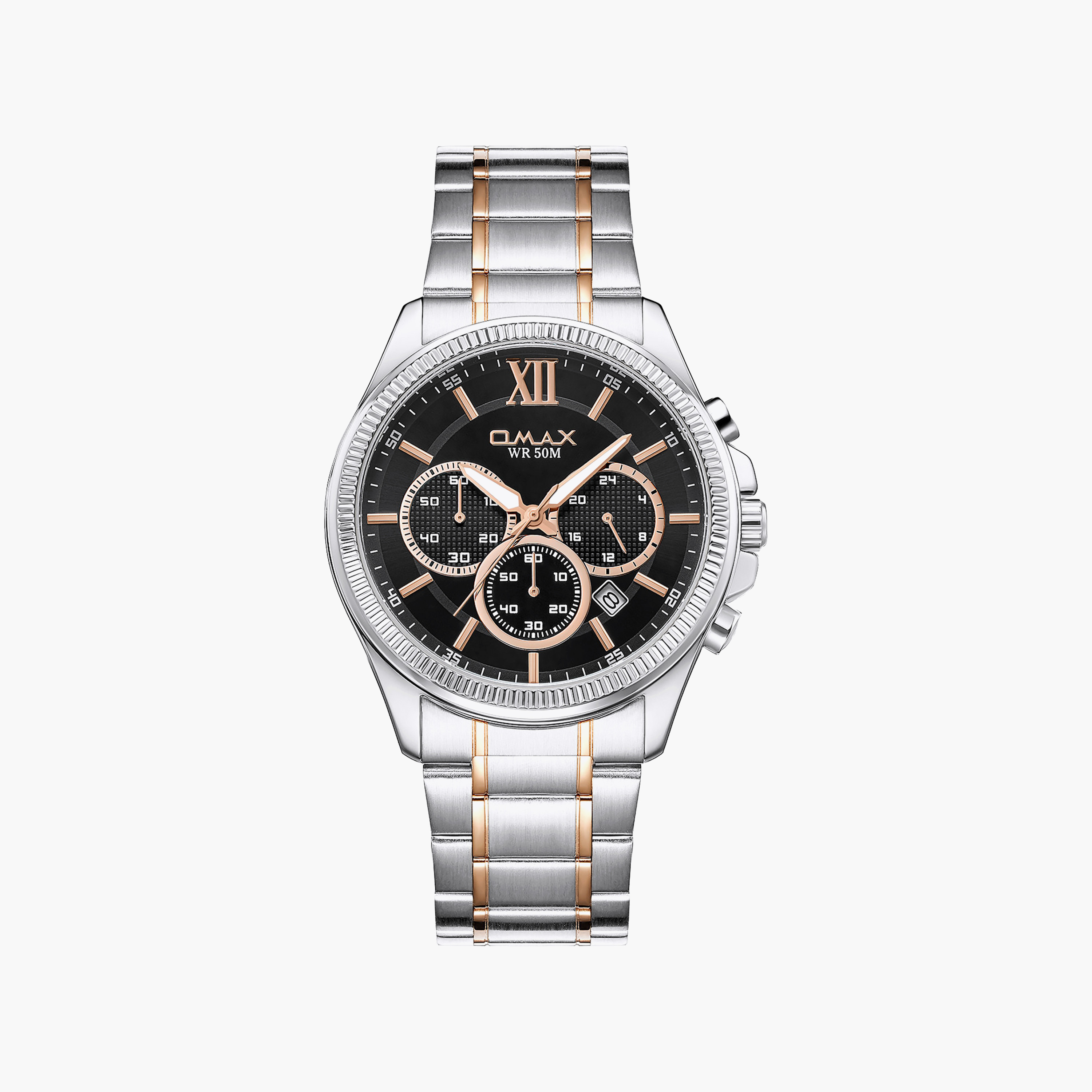 OMAX Men's Black Round 42 MM Analog Watch | 00CFM103N025-men-watchesandjewellery-watches-image-1