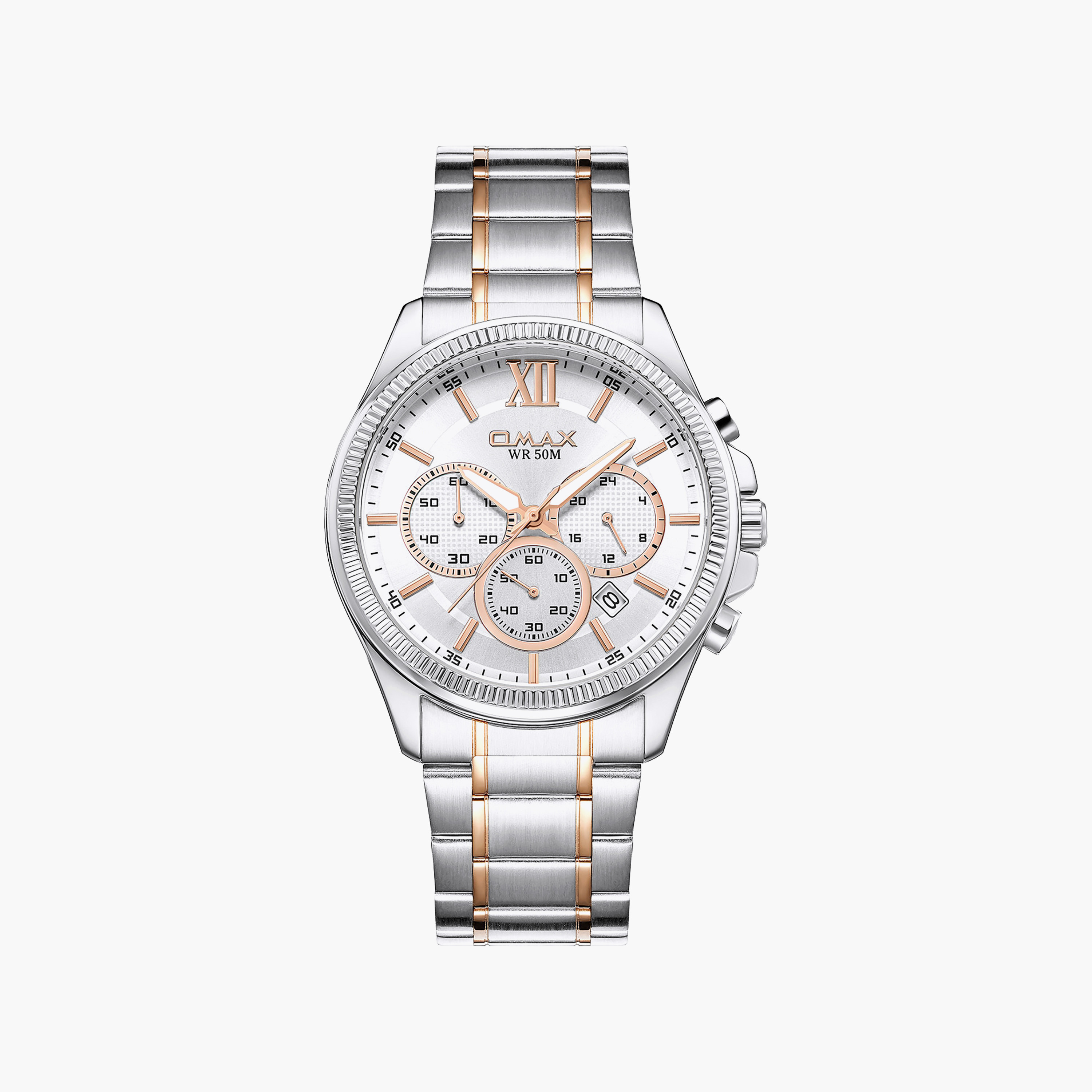 OMAX Men's Silver Round 42 MM Analog Watch | 00CFM103N026-men-watchesandjewellery-watches-image-1