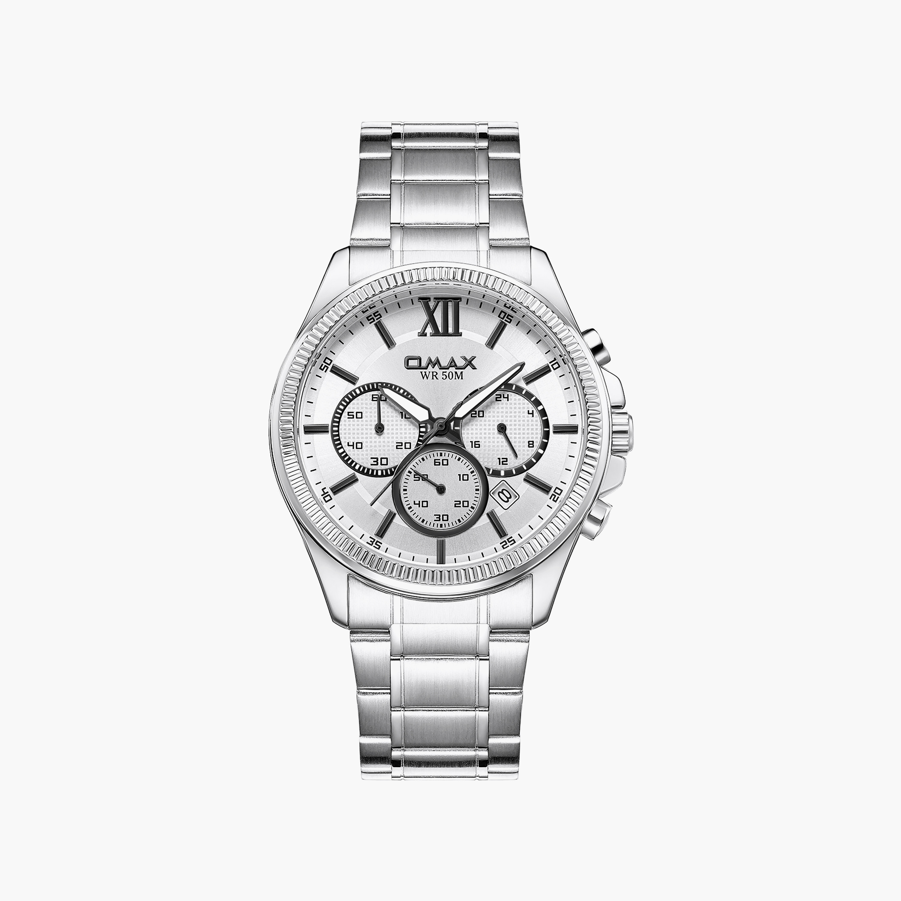 OMAX Men's Silver Round 42 MM Analog Watch | 00CFM103S002-men-watchesandjewellery-watches-image-1