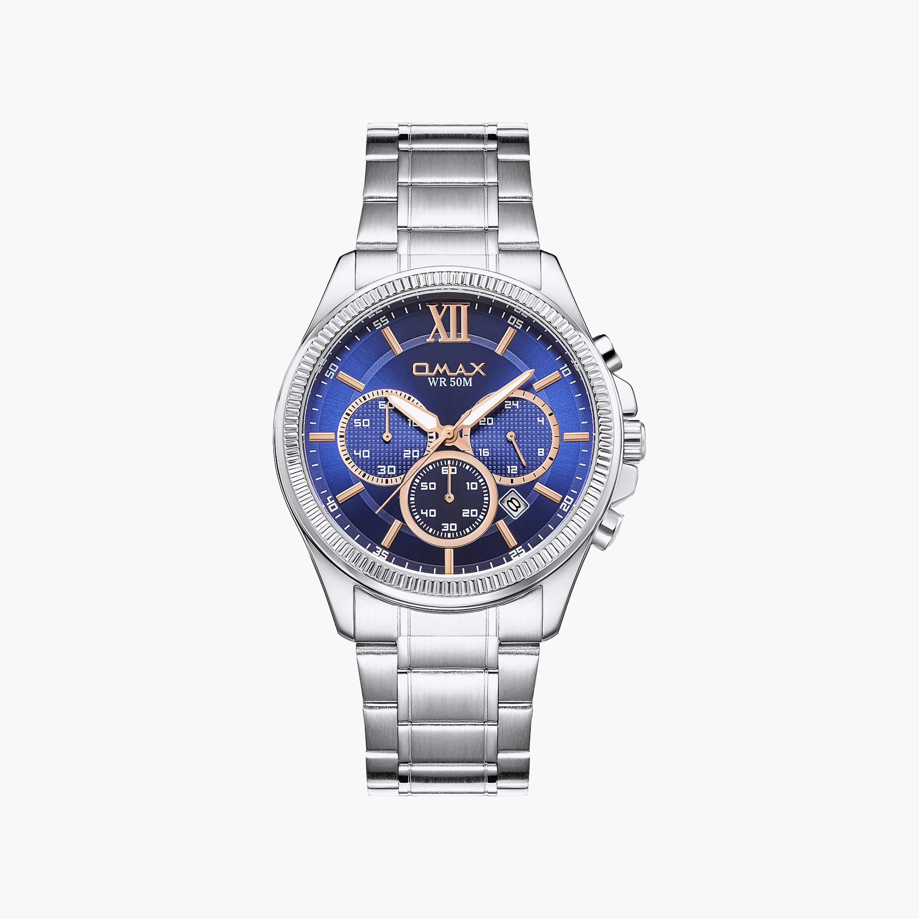OMAX Men's Blue Round 42 MM Analog Watch | 00CFM103S006-men-watchesandjewellery-watches-image-1