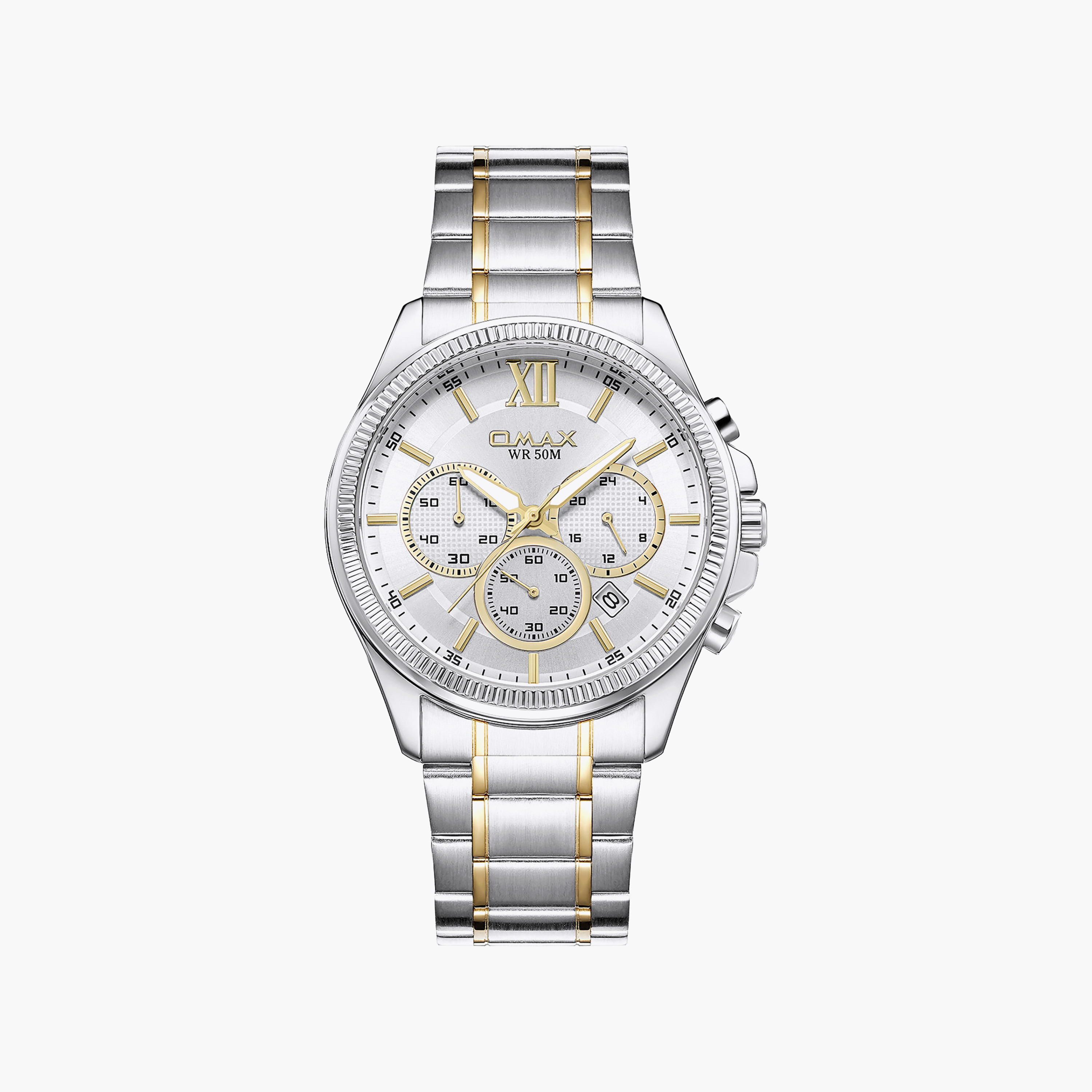 OMAX Men's Silver Round 42 MM Analog Watch | 00CFM103T010-men-watchesandjewellery-watches-image-1