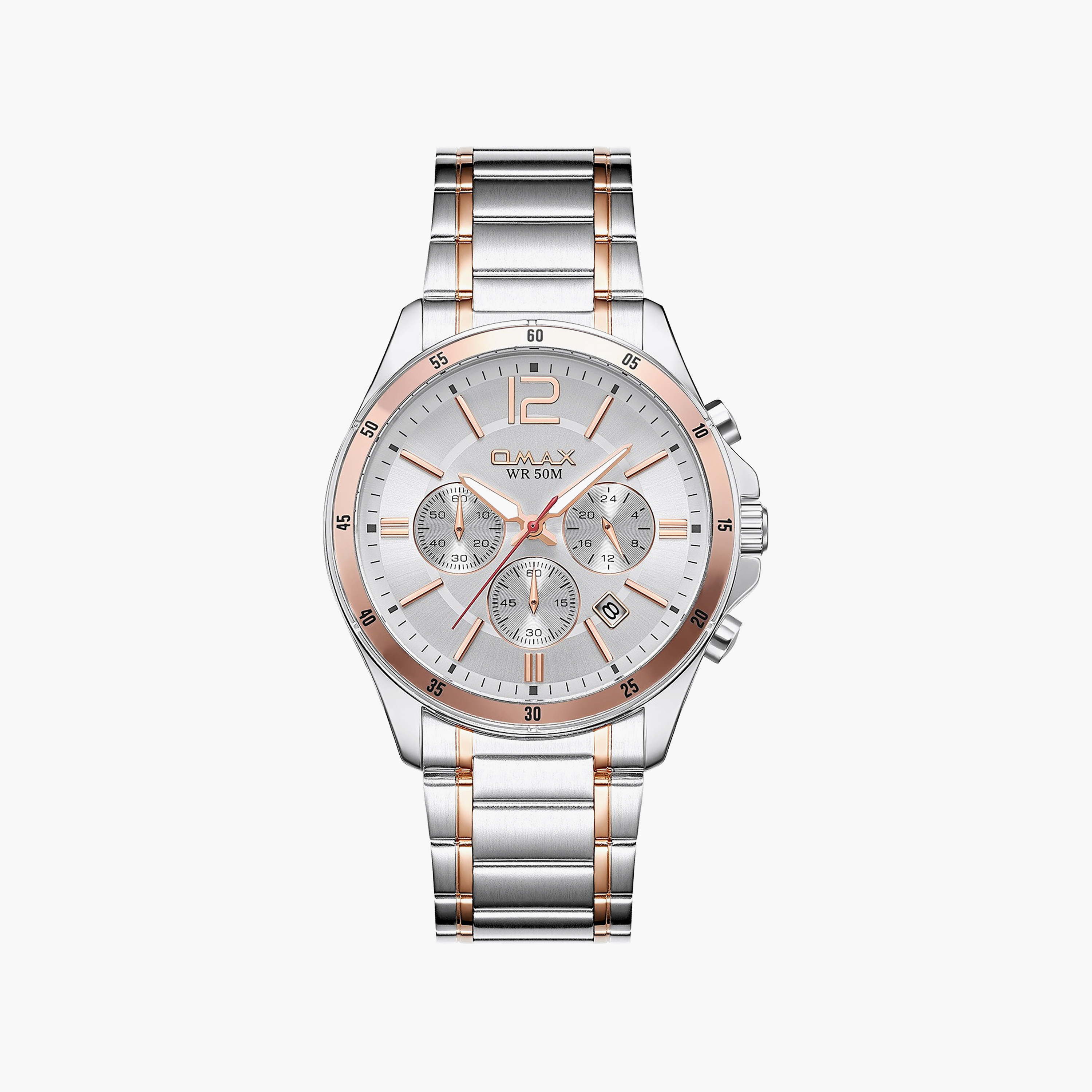 OMAX Men's Silver Round 42 MM Analog Watch | 00CFM105N025-men-watchesandjewellery-watches-image-1